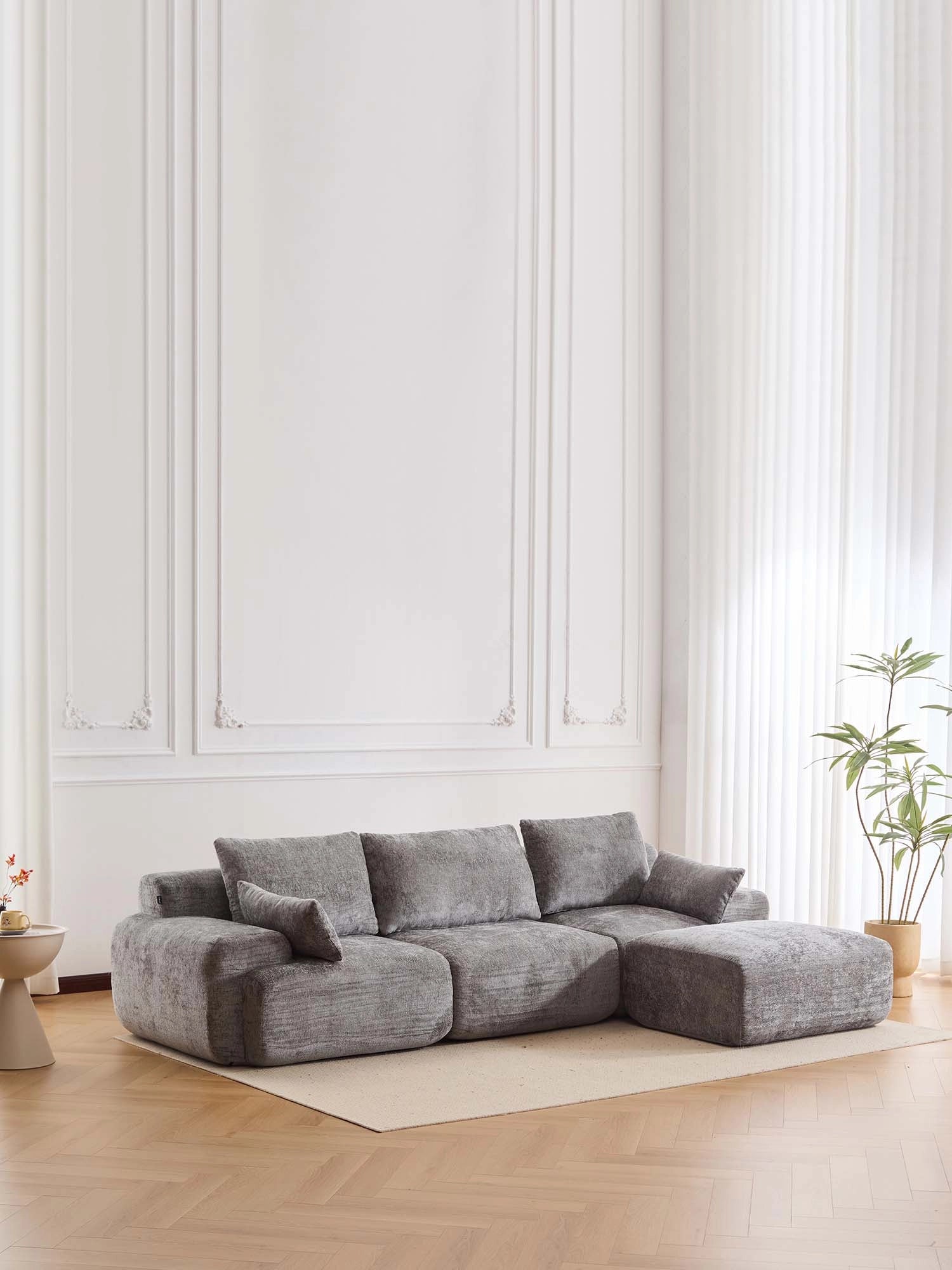 Zeus Compressed Sectional Sofa with Ottoman