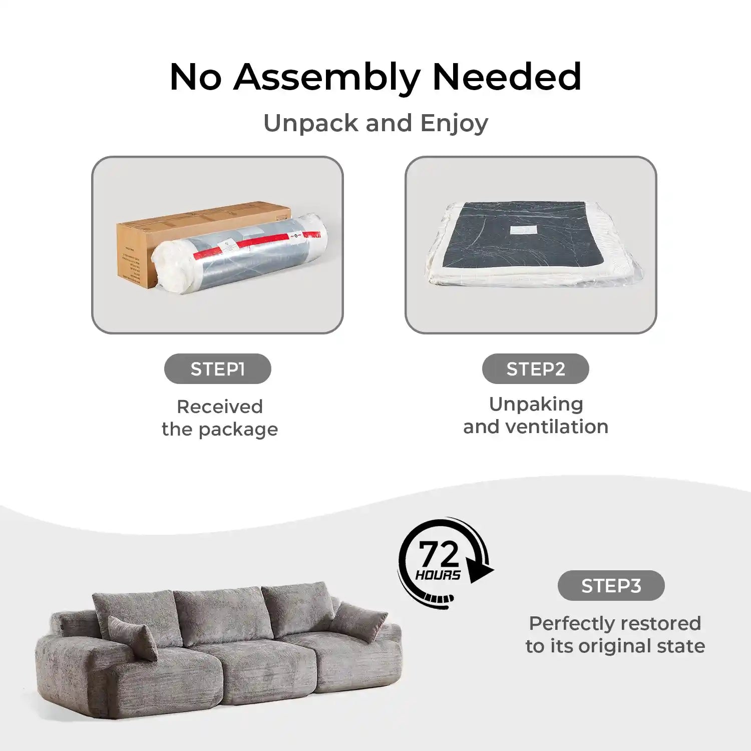 Zeus Compressed Sectional Sofa with Ottoman