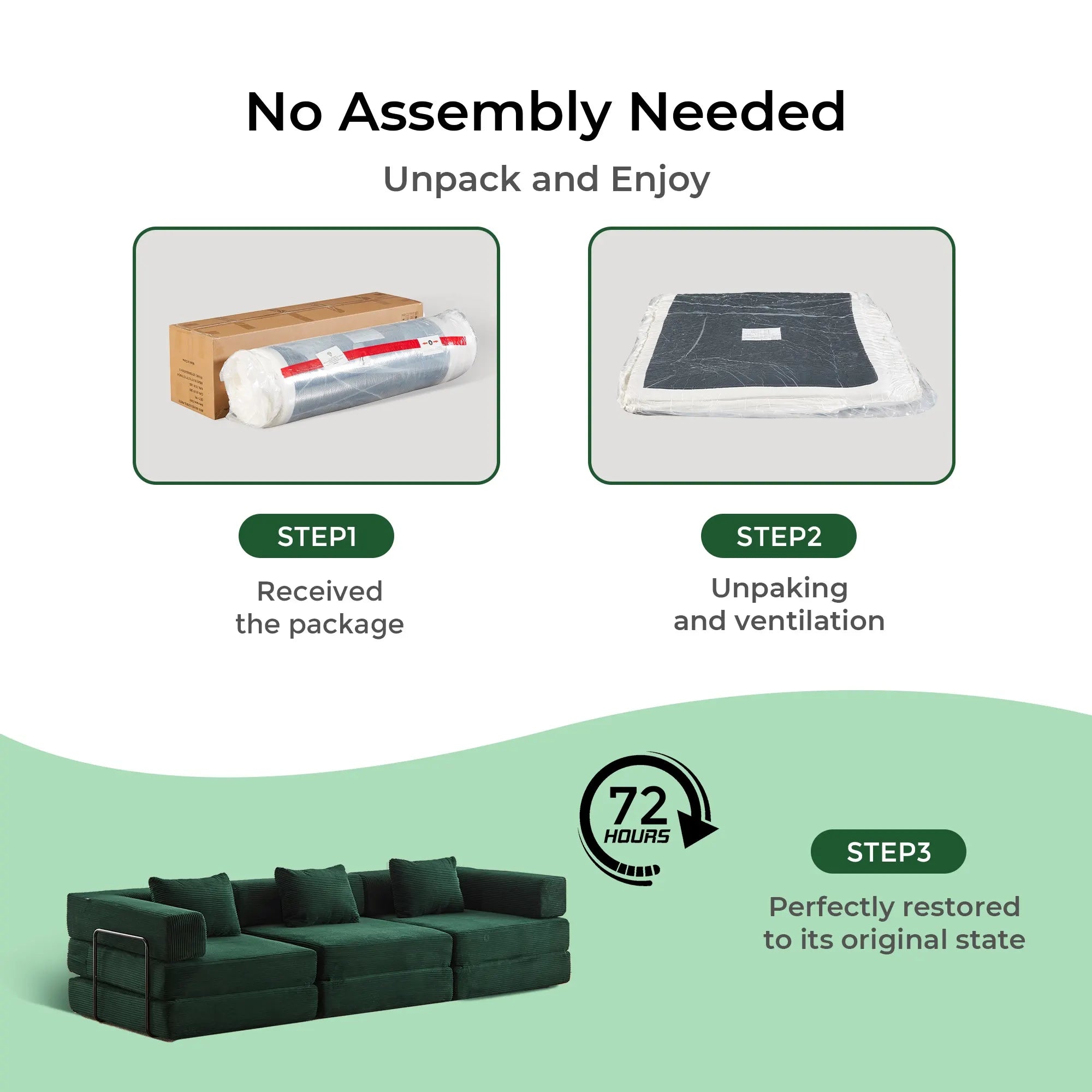 Selene Three-Seater Compressed Modular Sofa -14.2" Seat Height