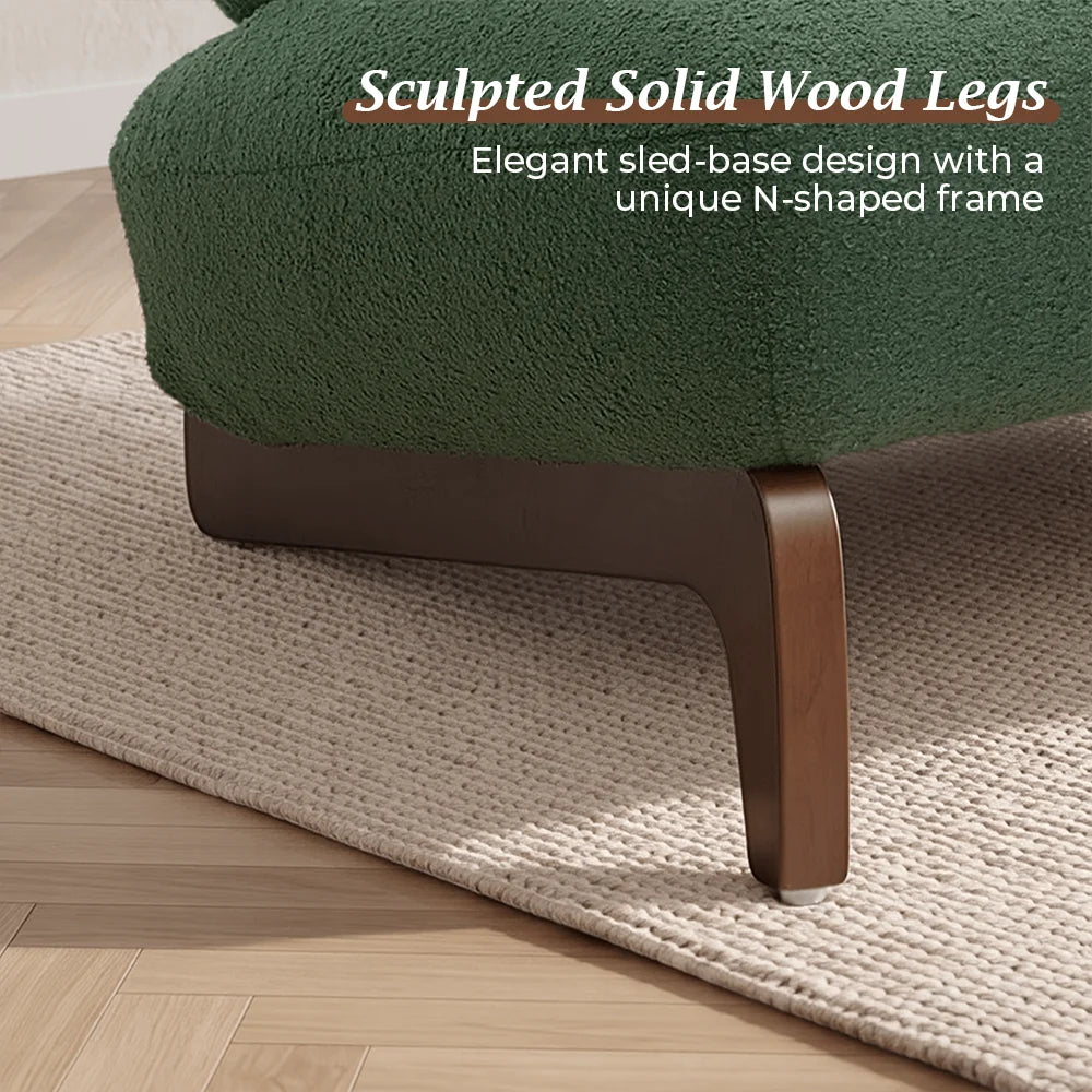 Cloud Nest Modern Boucle Accent chair with Wood Frame