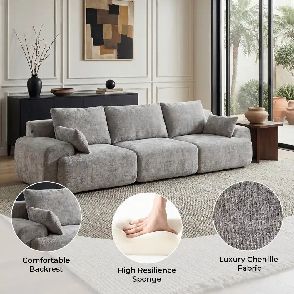 Zeus Compressed Sectional Sofa with Ottoman