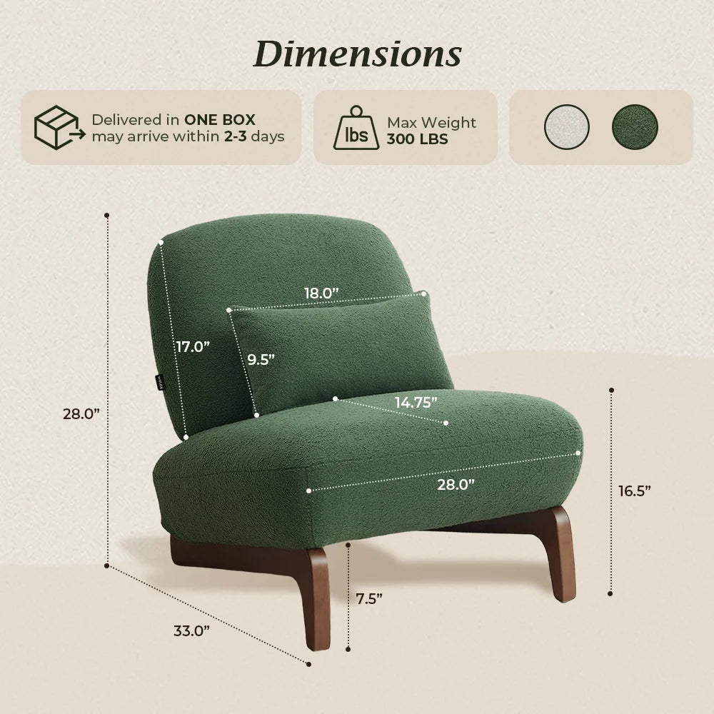 Cloud Nest Modern Boucle Accent chair with Wood Frame