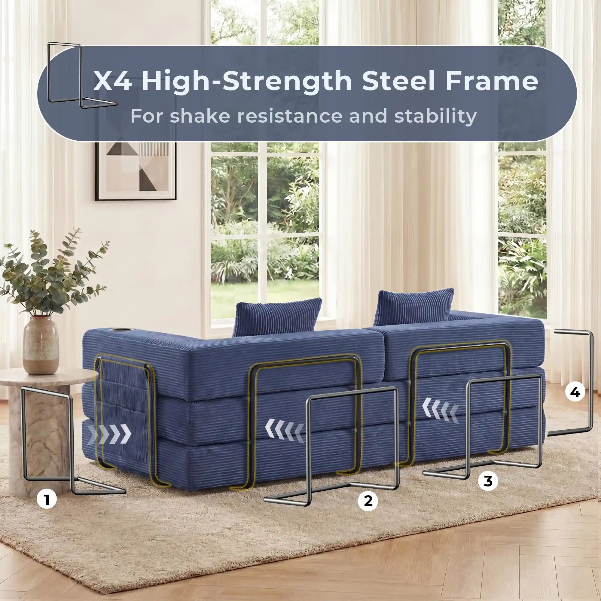 Selene Compressed Modular Sofa Bed-14.2" Seat Height