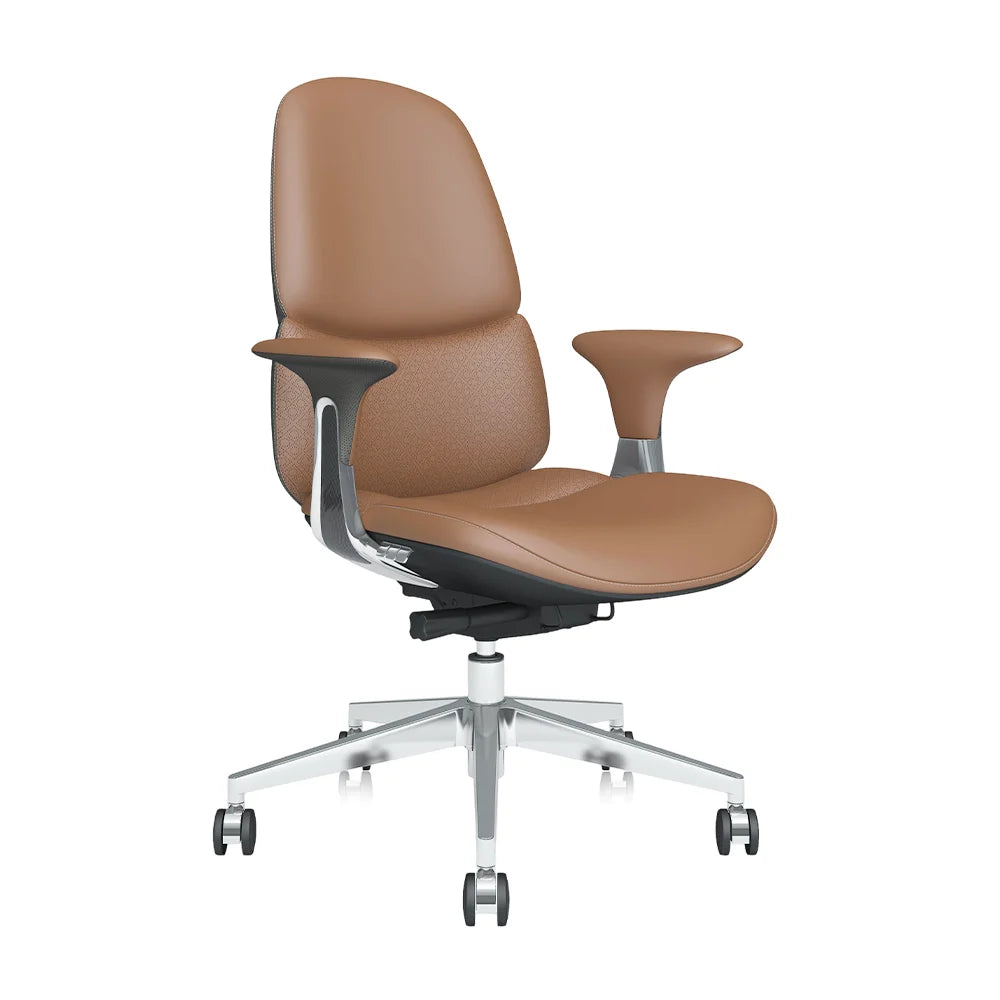 Nyla Mid-Back Leather Chair with Easy Adjustment