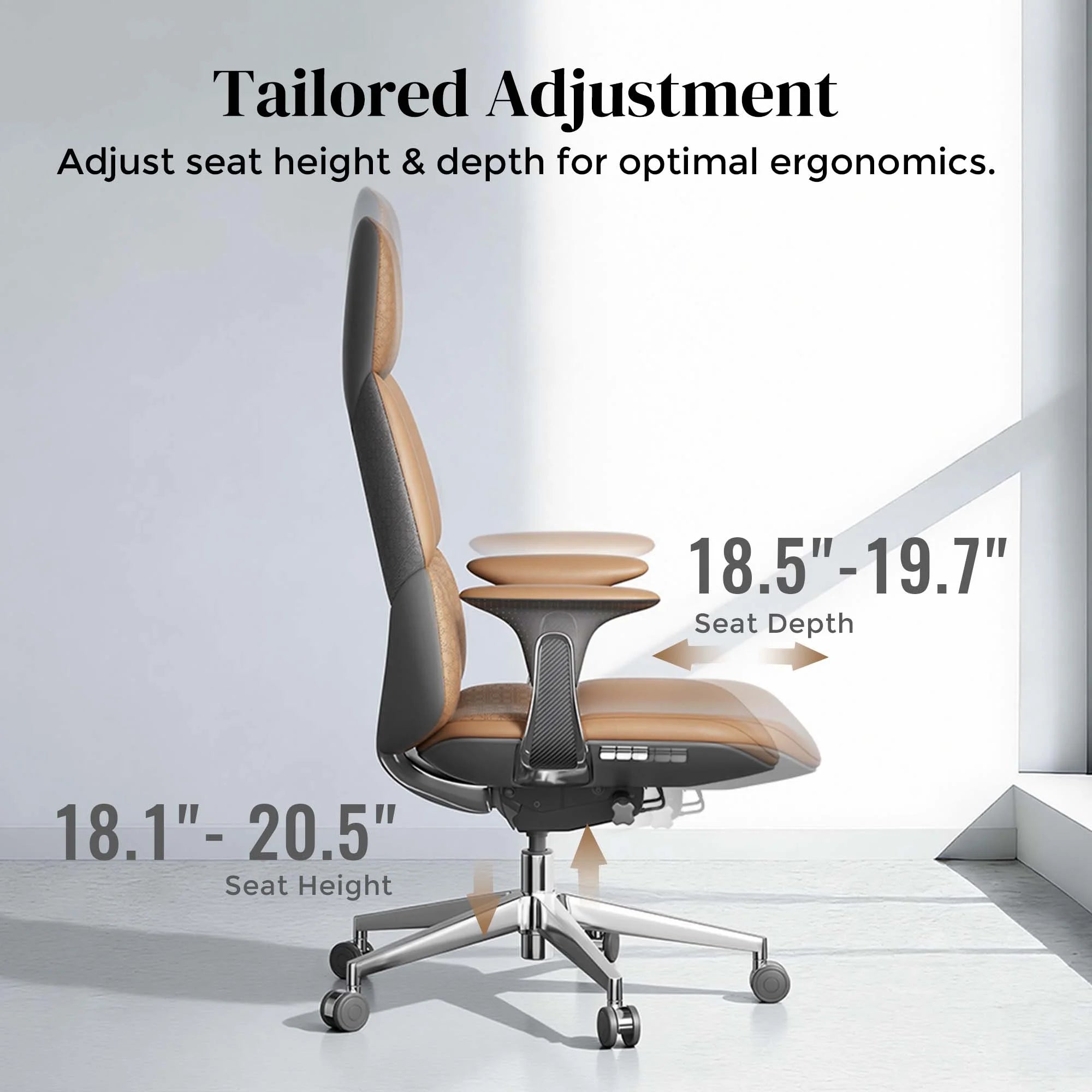Nyla Leather Chair with Easy Adjustment