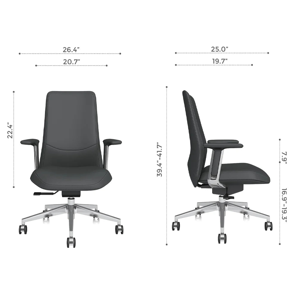 Neris Mid-Back Leather Office Chair with Best Value