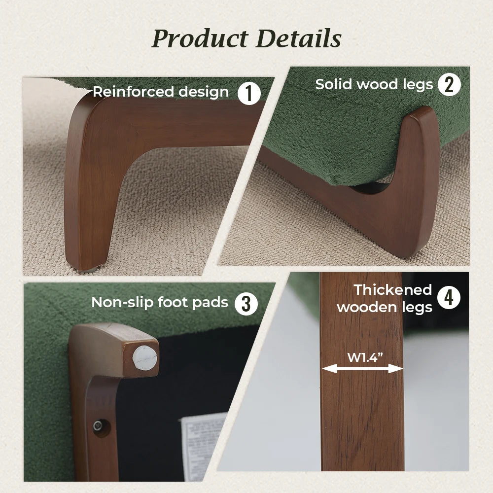 Cloud Nest Modern Boucle Accent chair with Wood Frame