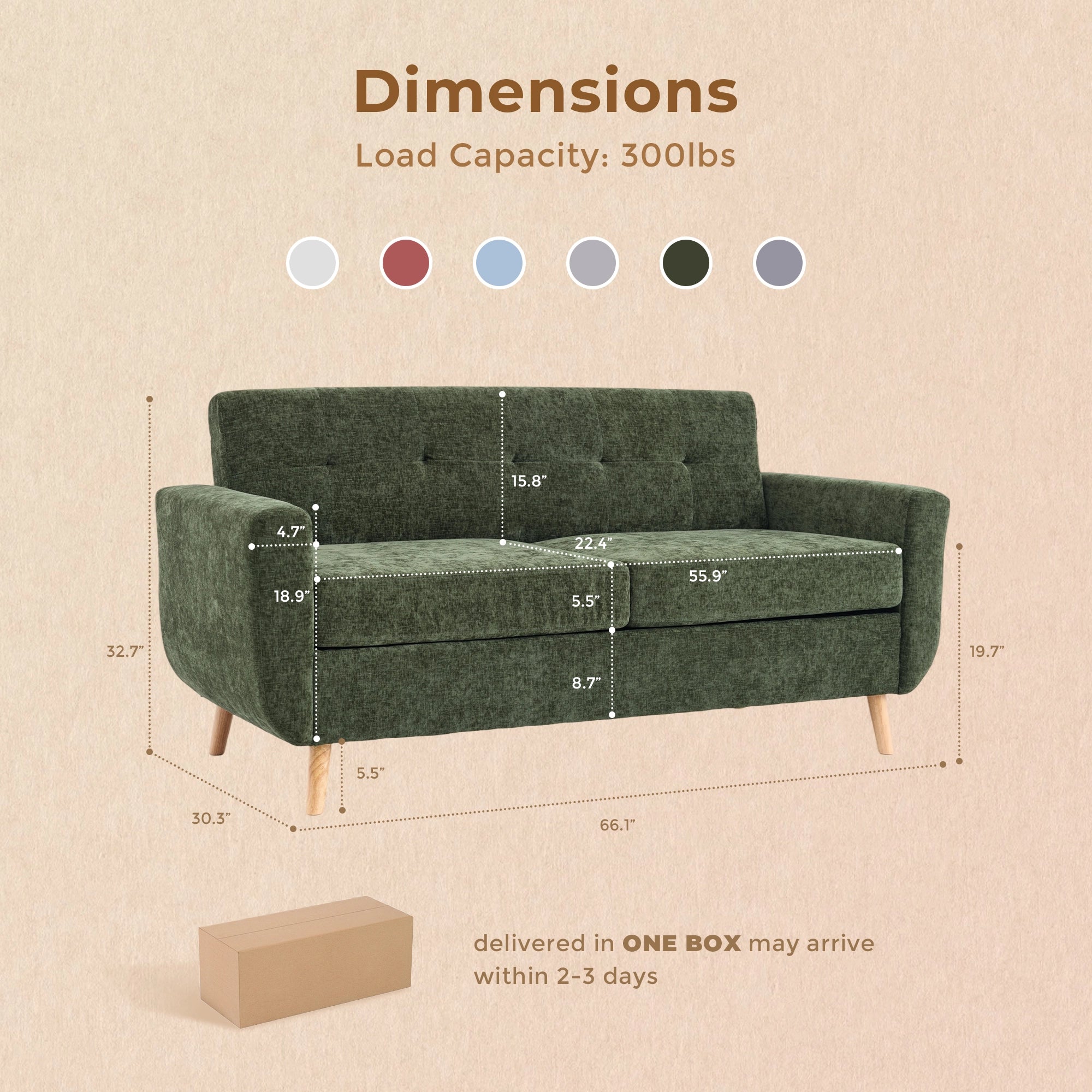 SF1 65" Loveseat Sofa