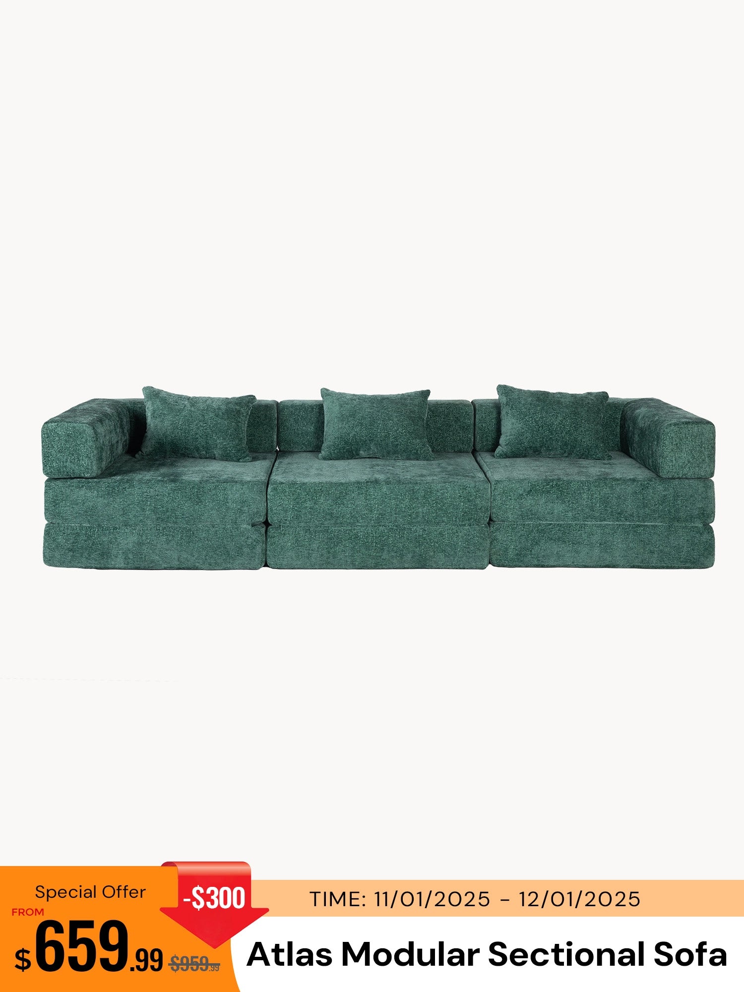 Atlas Modular Sectional Compressed Sofa