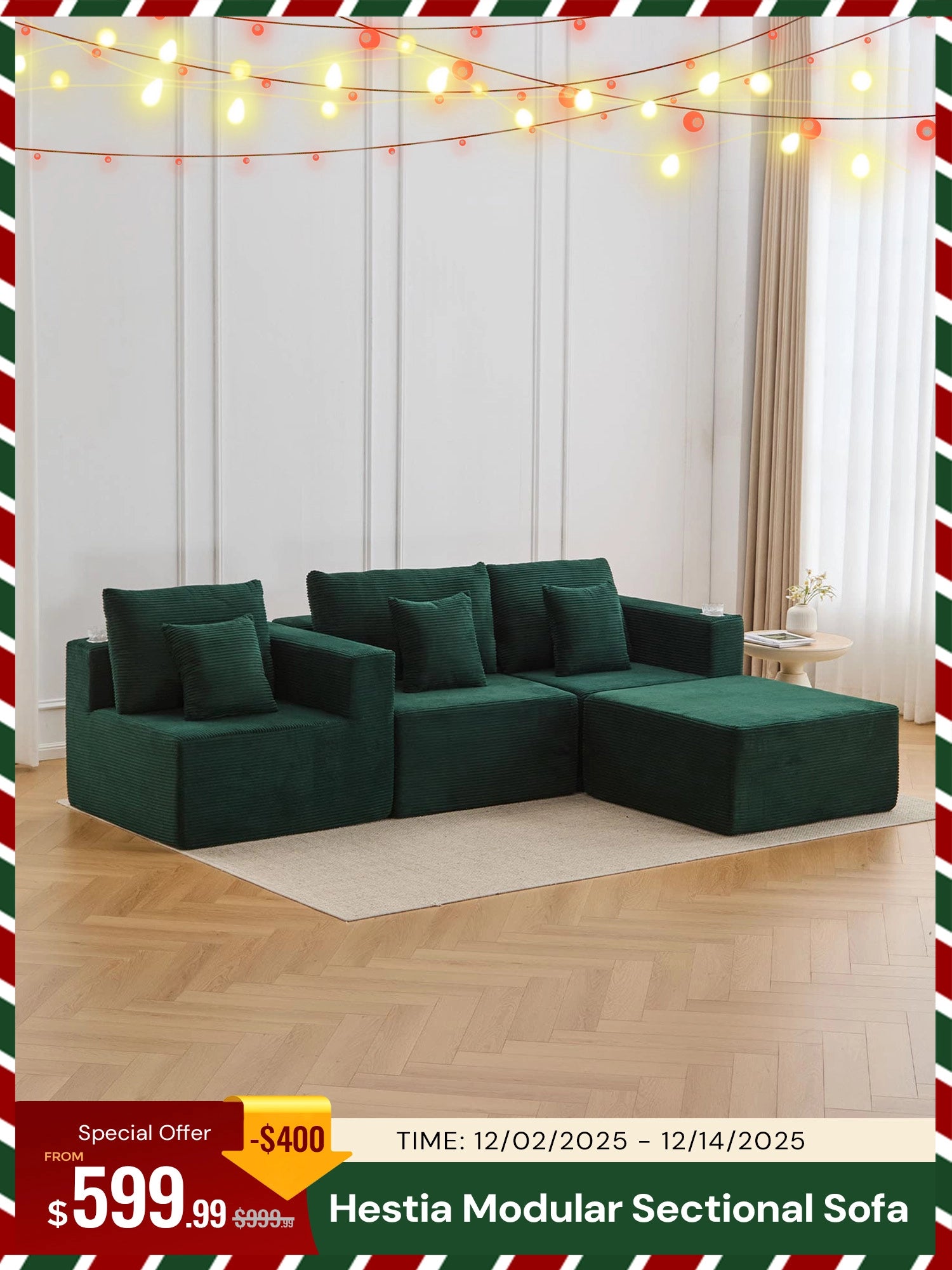 Hestia Modular Sectional Compressed Sofa