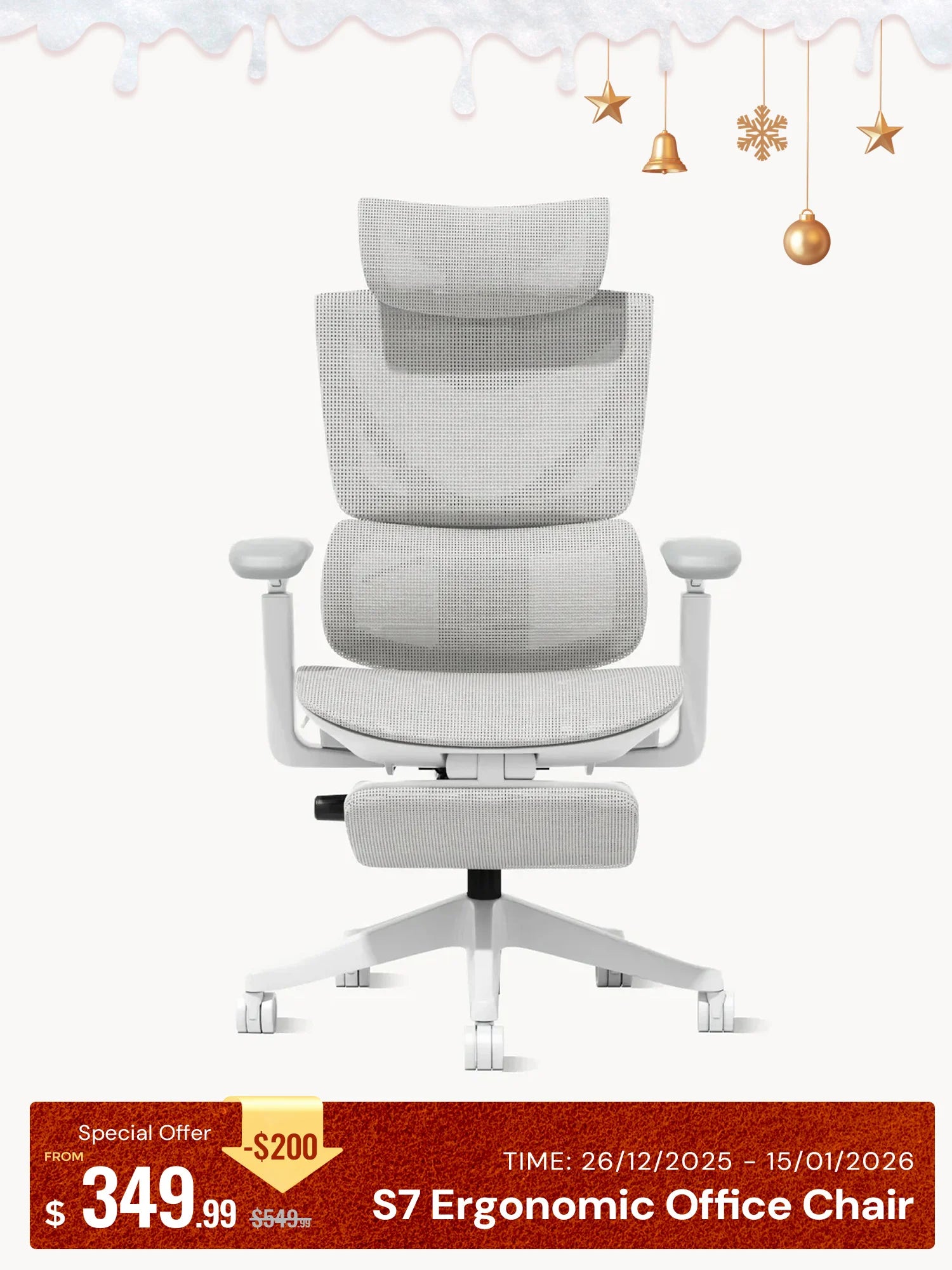 S7 Ergonomic Office Chair with Three-Button Adjustment
