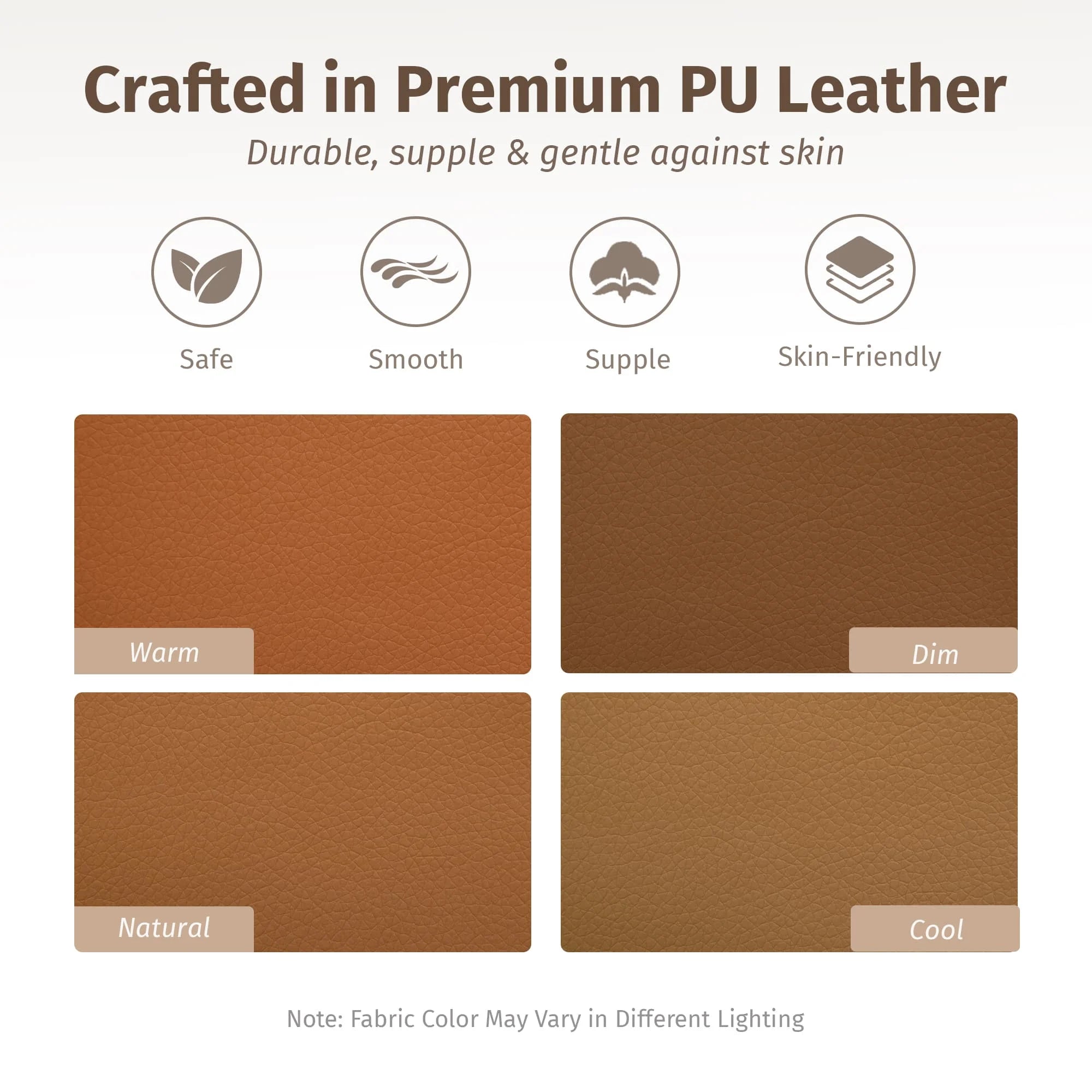 Burnt orange PU leather texture fabric swatches for the office chair