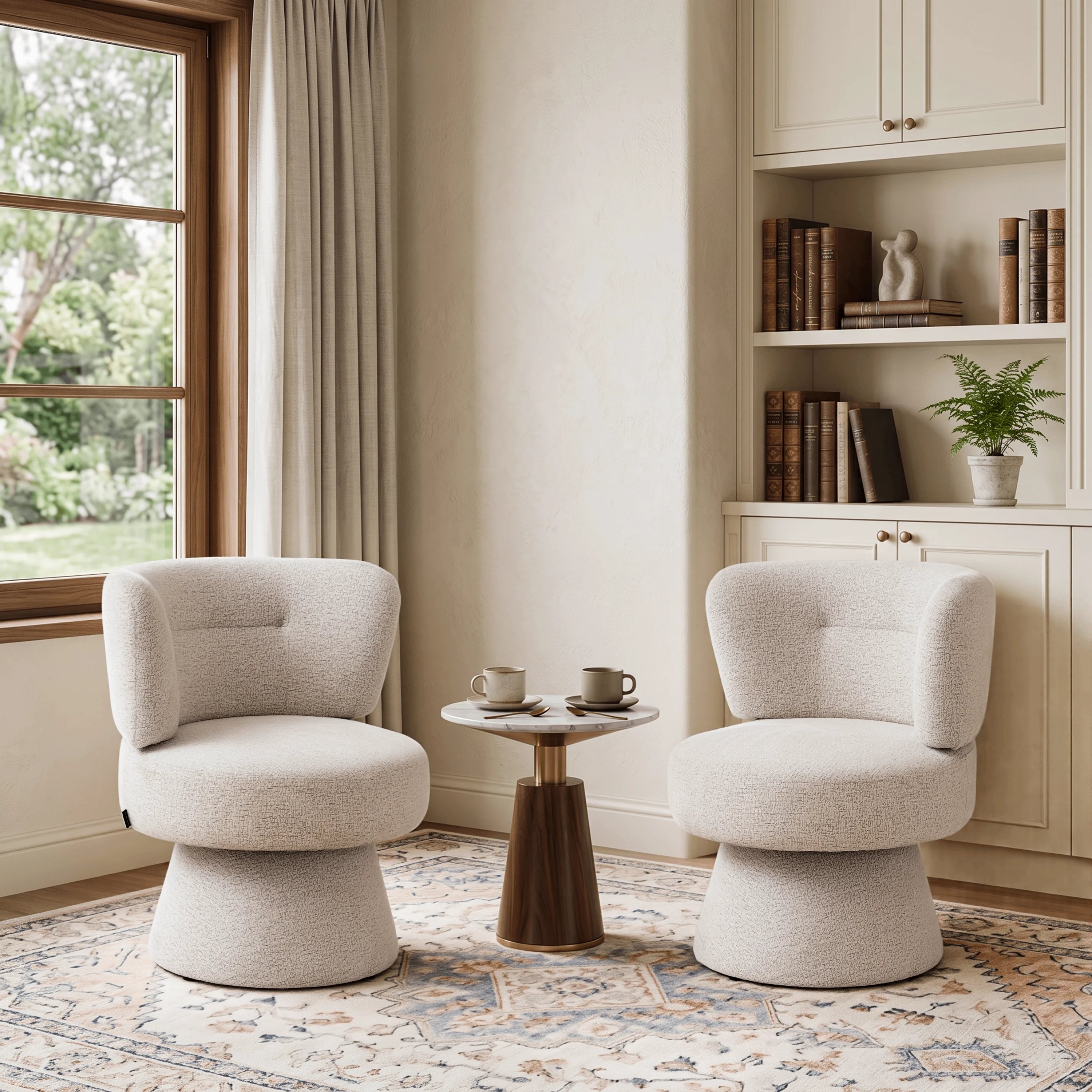 Cove Swivel Accent Chair with 360° Free Rotatable Base