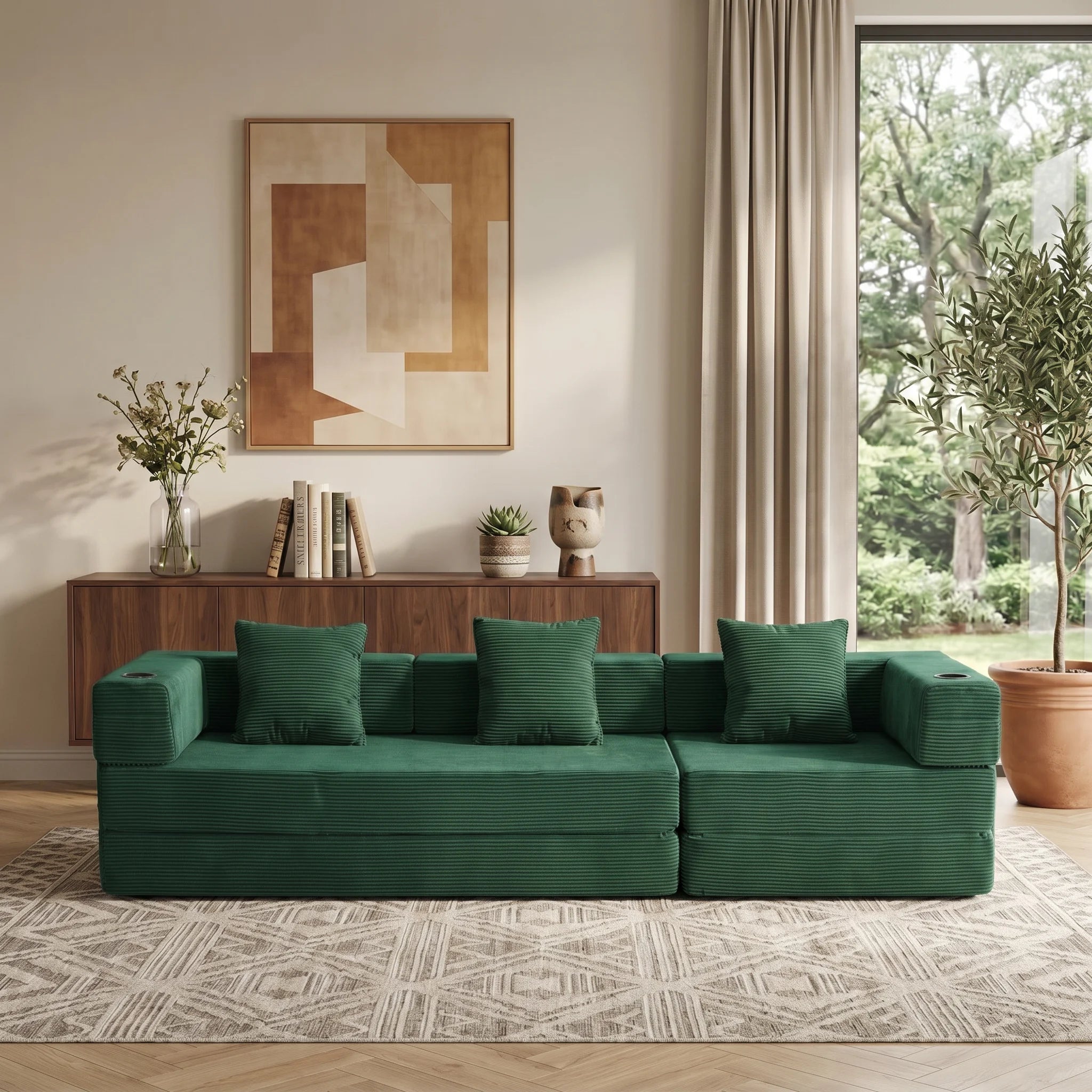 Selene Three-Seater Compressed Modular Sofa -14.2" Seat Height