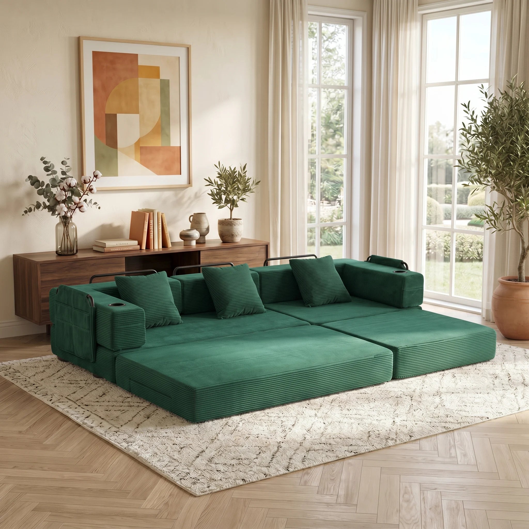Selene Three-Seater Compressed Modular Sofa -14.2" Seat Height