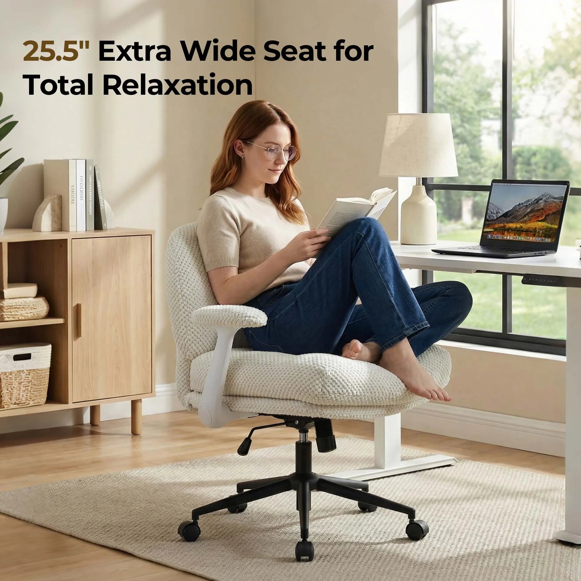 P5 Criss Cross Chair with Extra-Wide Seat and Flip Armrests