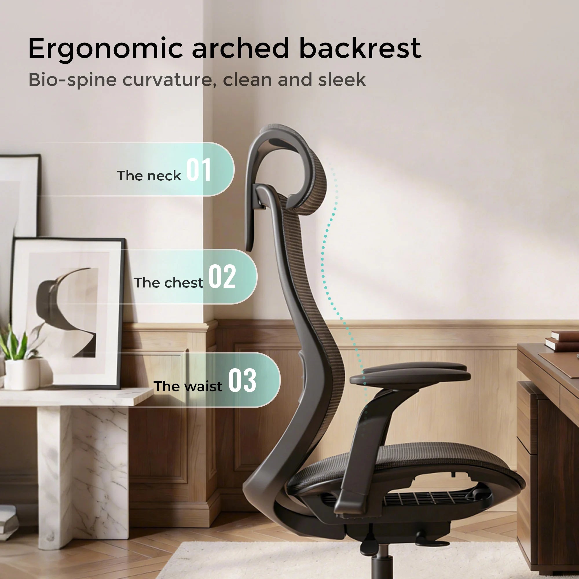 S5 Office Chair with Smooth Arch Design Style