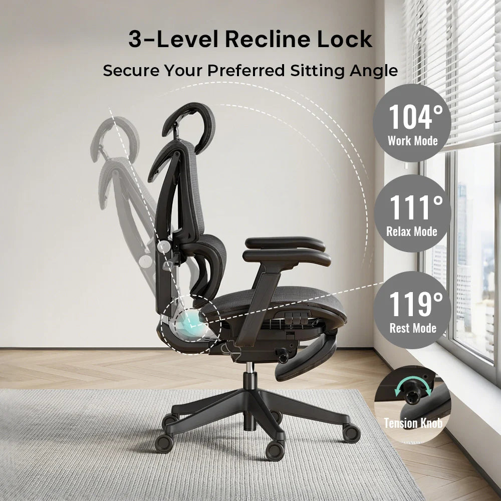 S7 Ergonomic Office Chair with Three-Button Adjustment