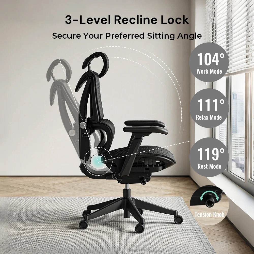 S7 Ergonomic Office Chair with Three-Button Adjustment