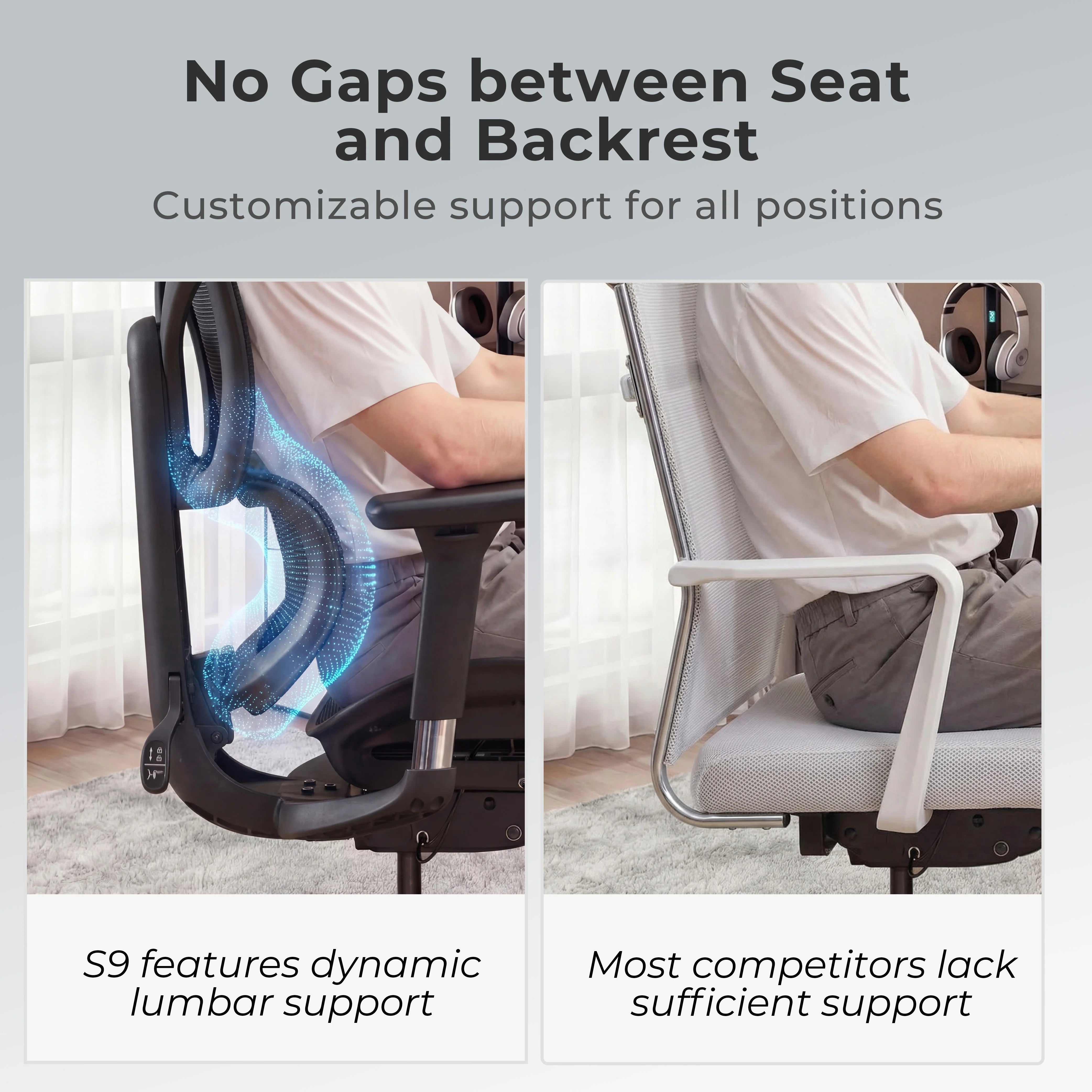 S9 Standard Ergonomic Office Chair with One-Touch Adjustment