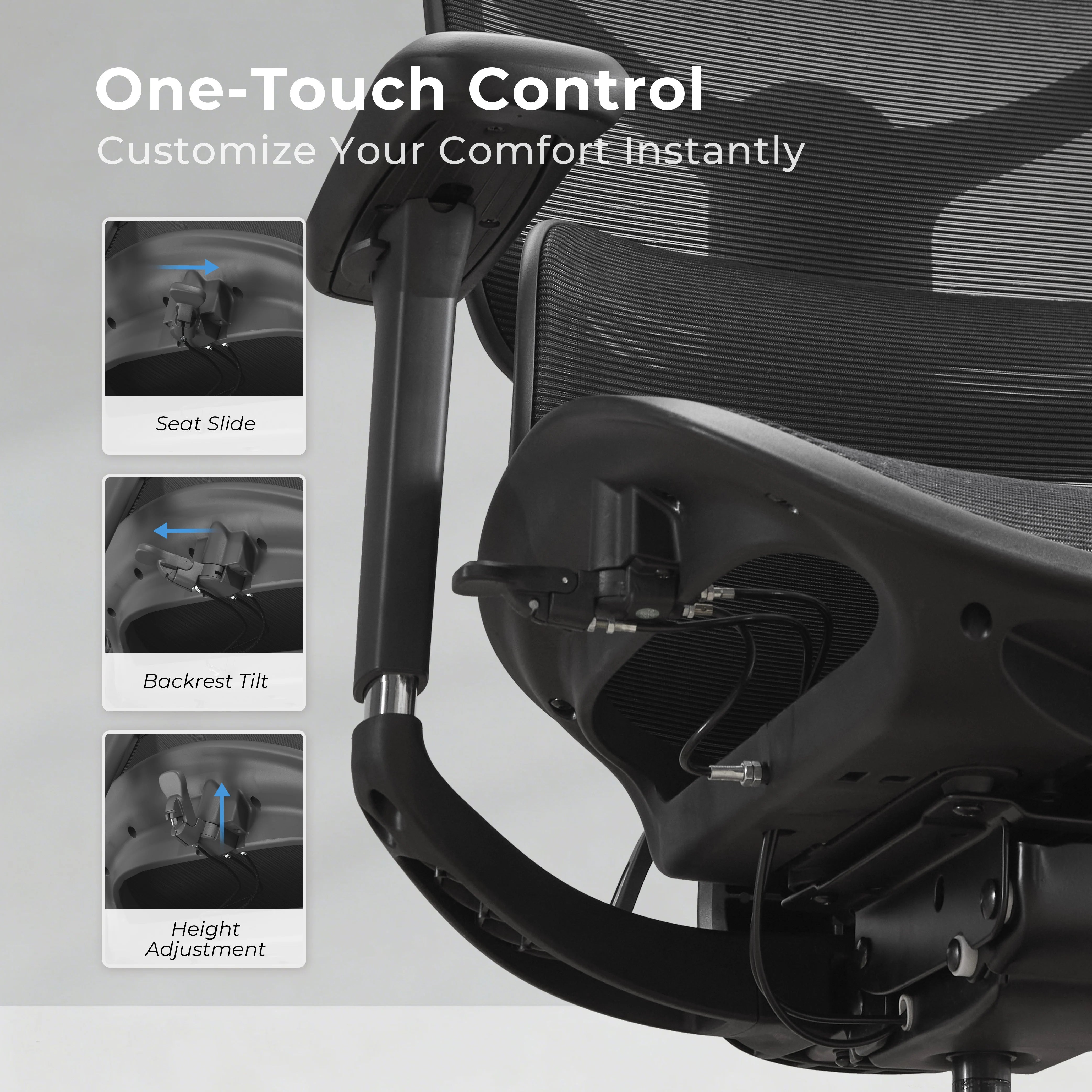 S9 Standard Ergonomic Office Chair with One-Touch Adjustment