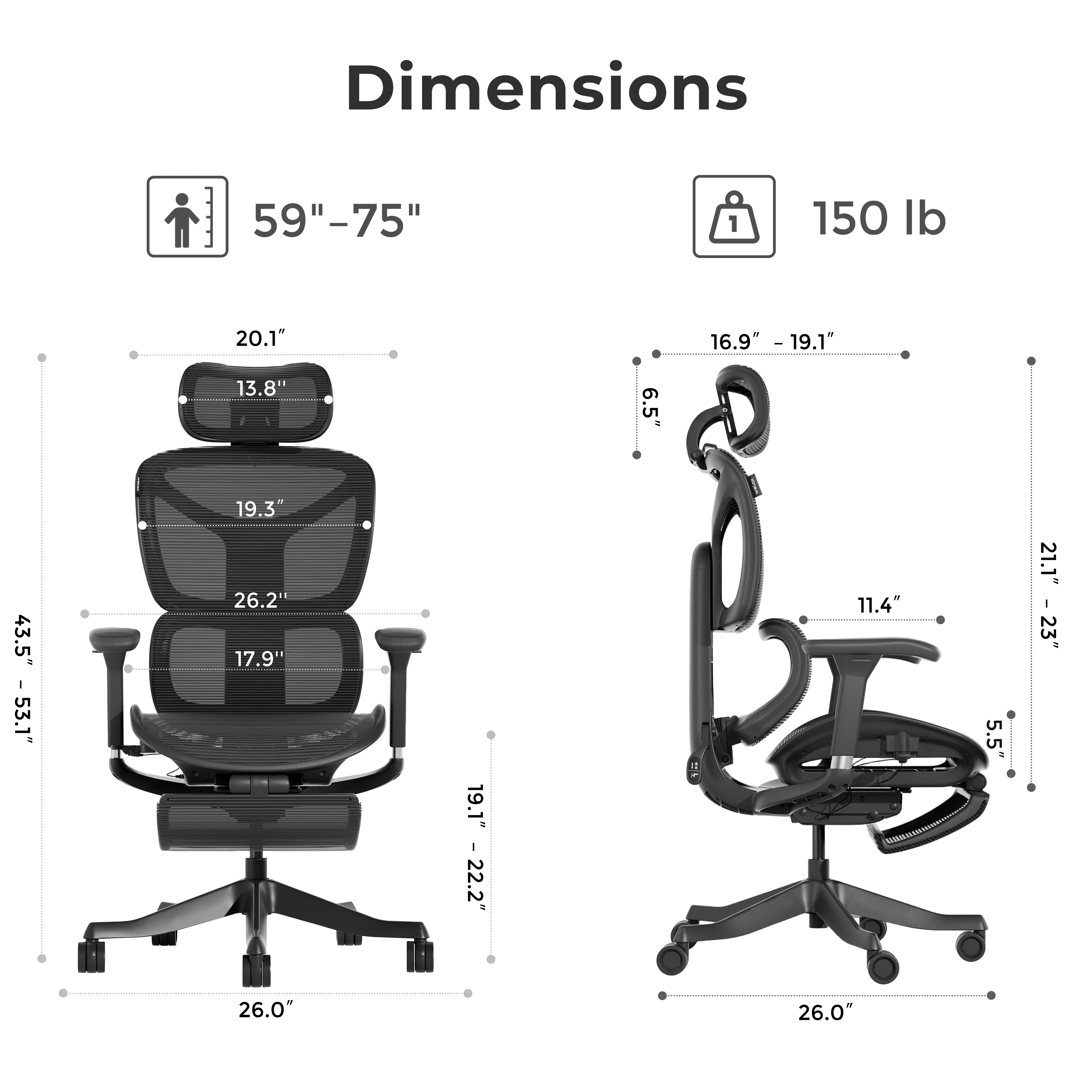 S9 Standard Ergonomic Office Chair with One-Touch Adjustment