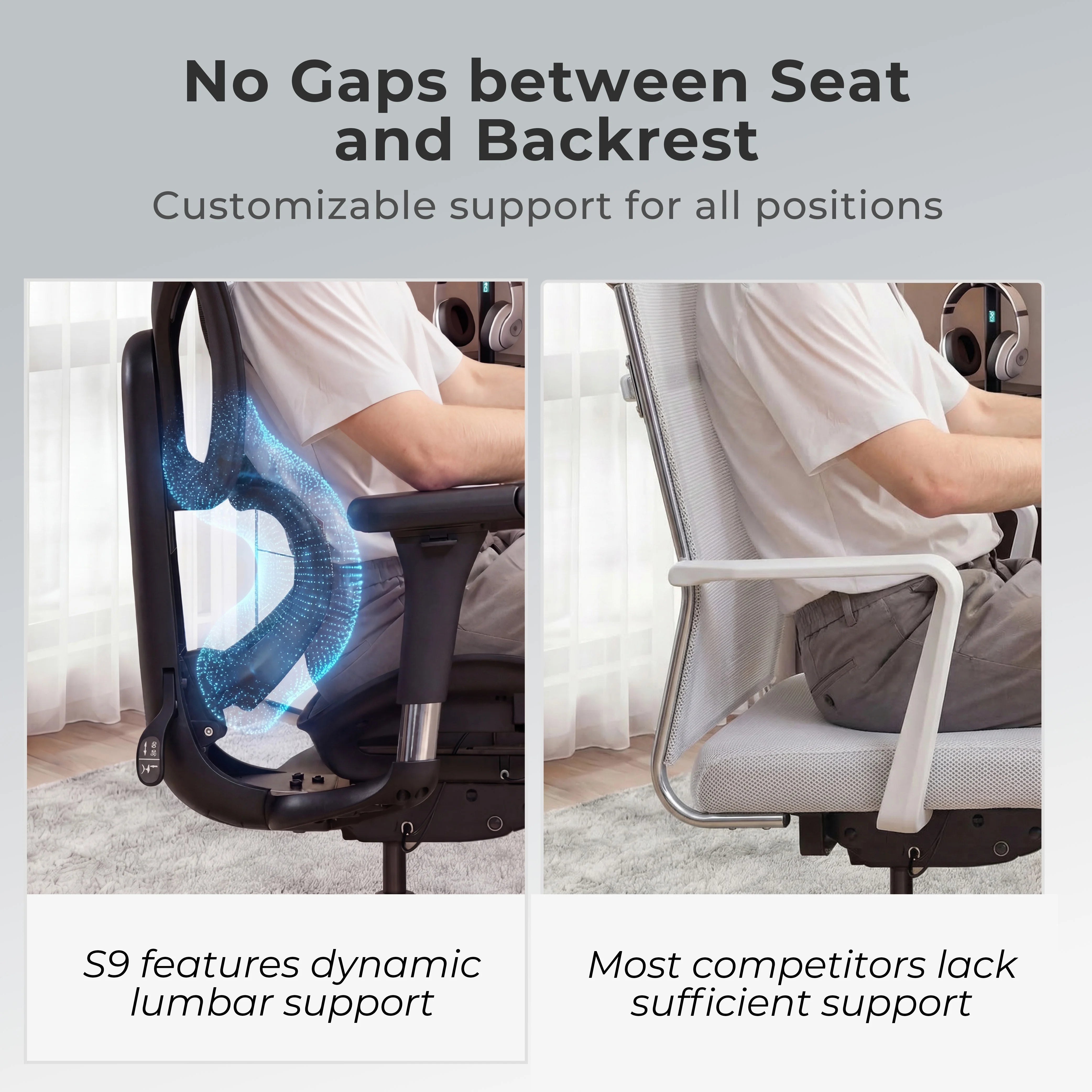 S9 Standard Ergonomic Office Chair with One-Touch Adjustment