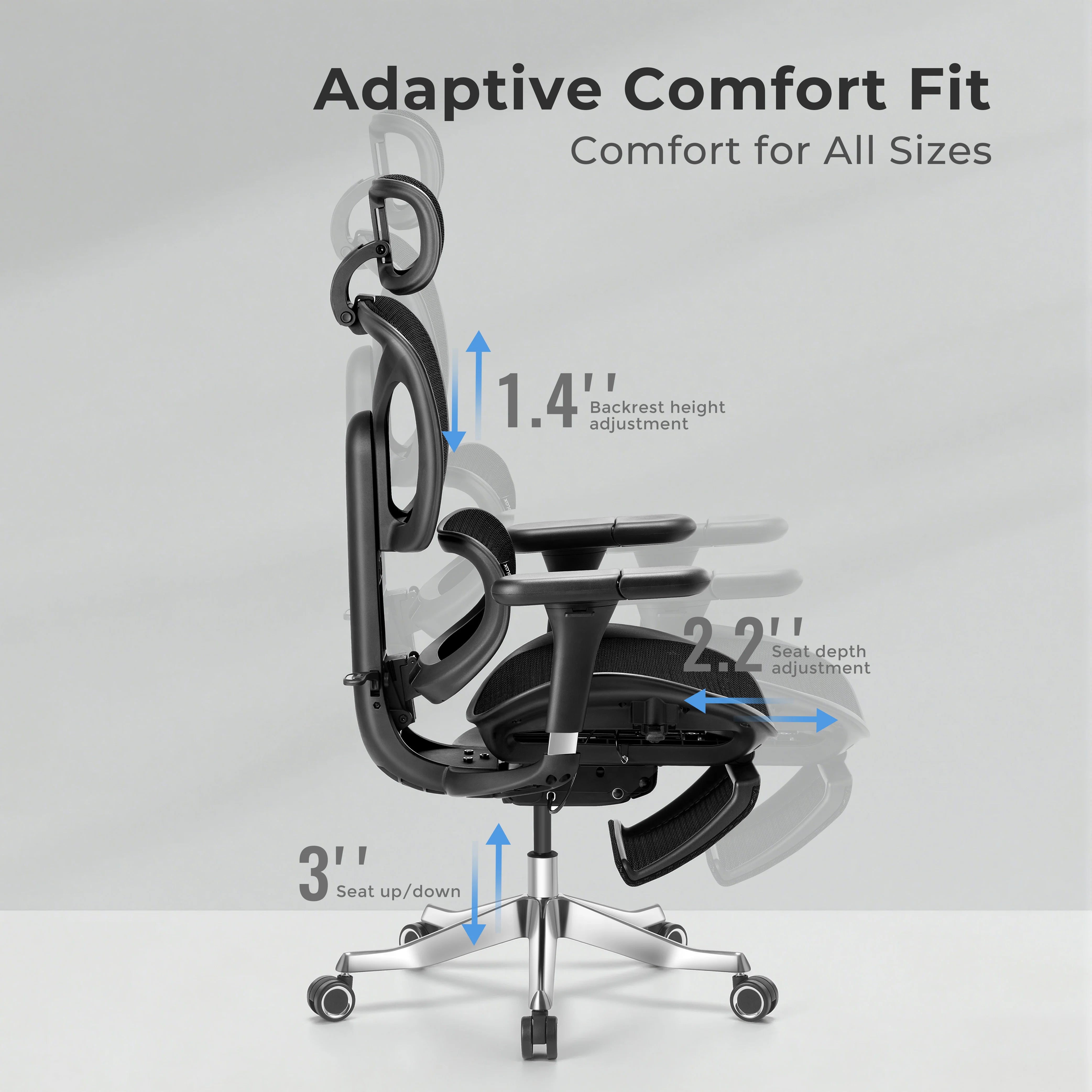 S9 Standard Ergonomic Office Chair with One-Touch Adjustment
