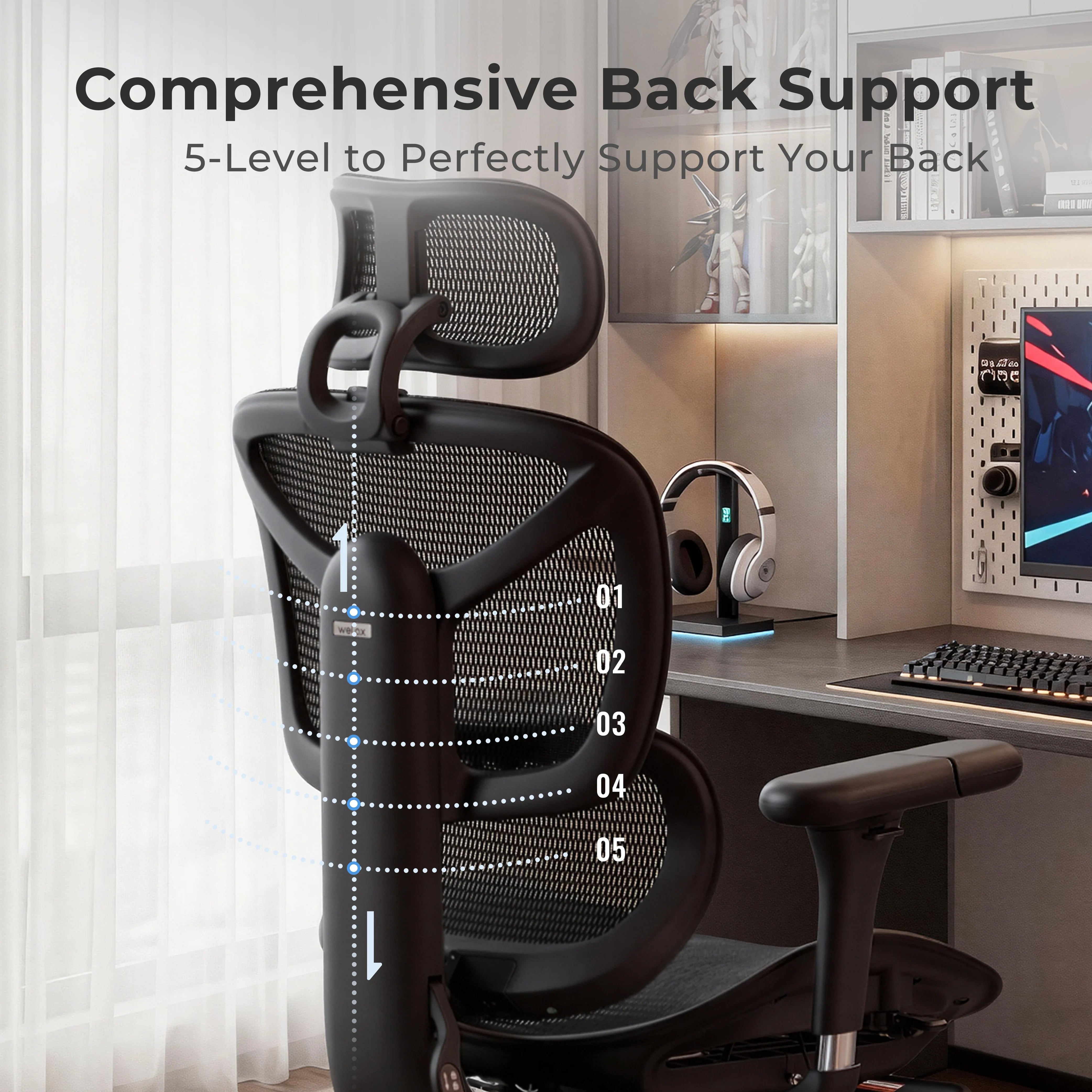 S9 Standard Ergonomic Office Chair with One-Touch Adjustment