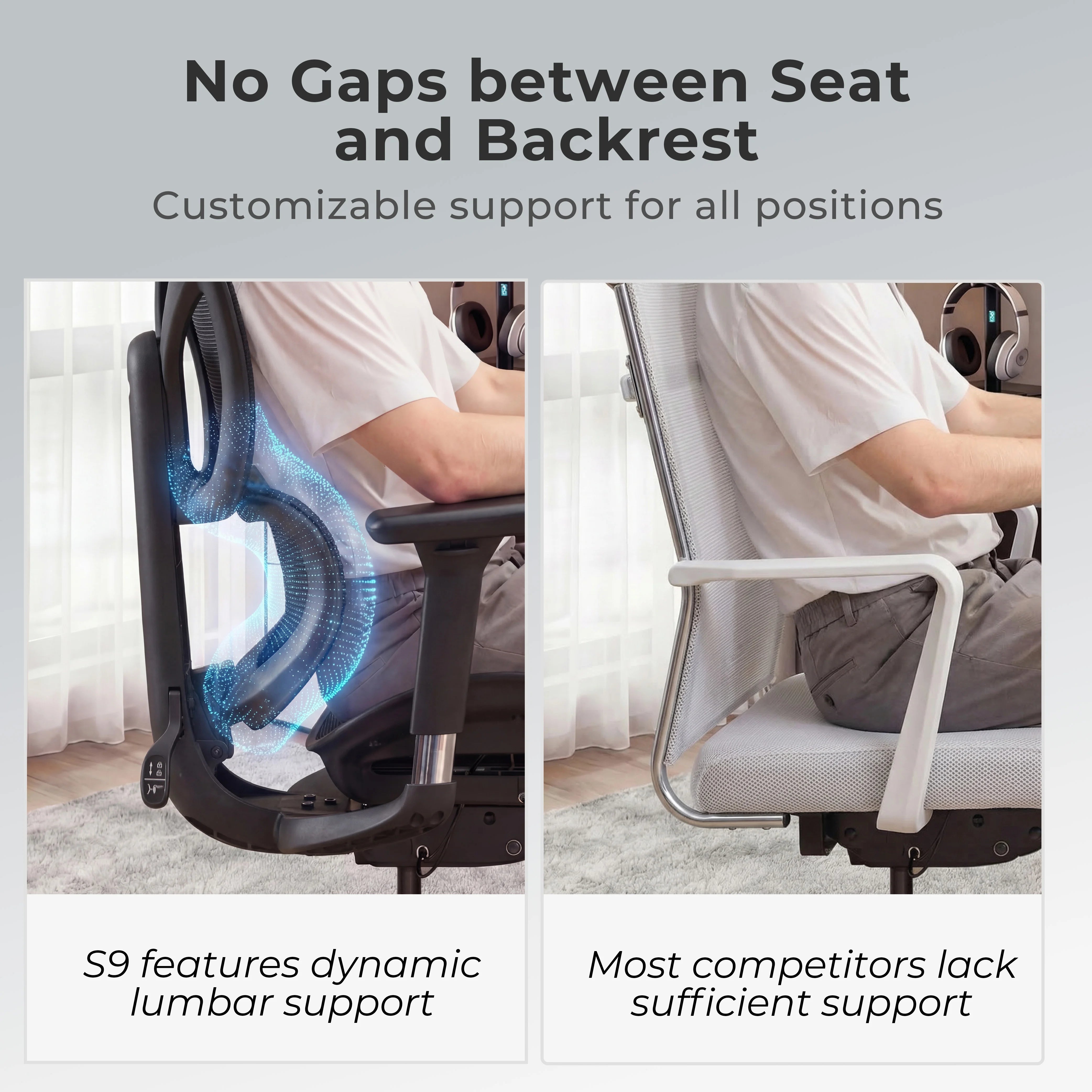 S9 Standard Ergonomic Office Chair with One-Touch Adjustment