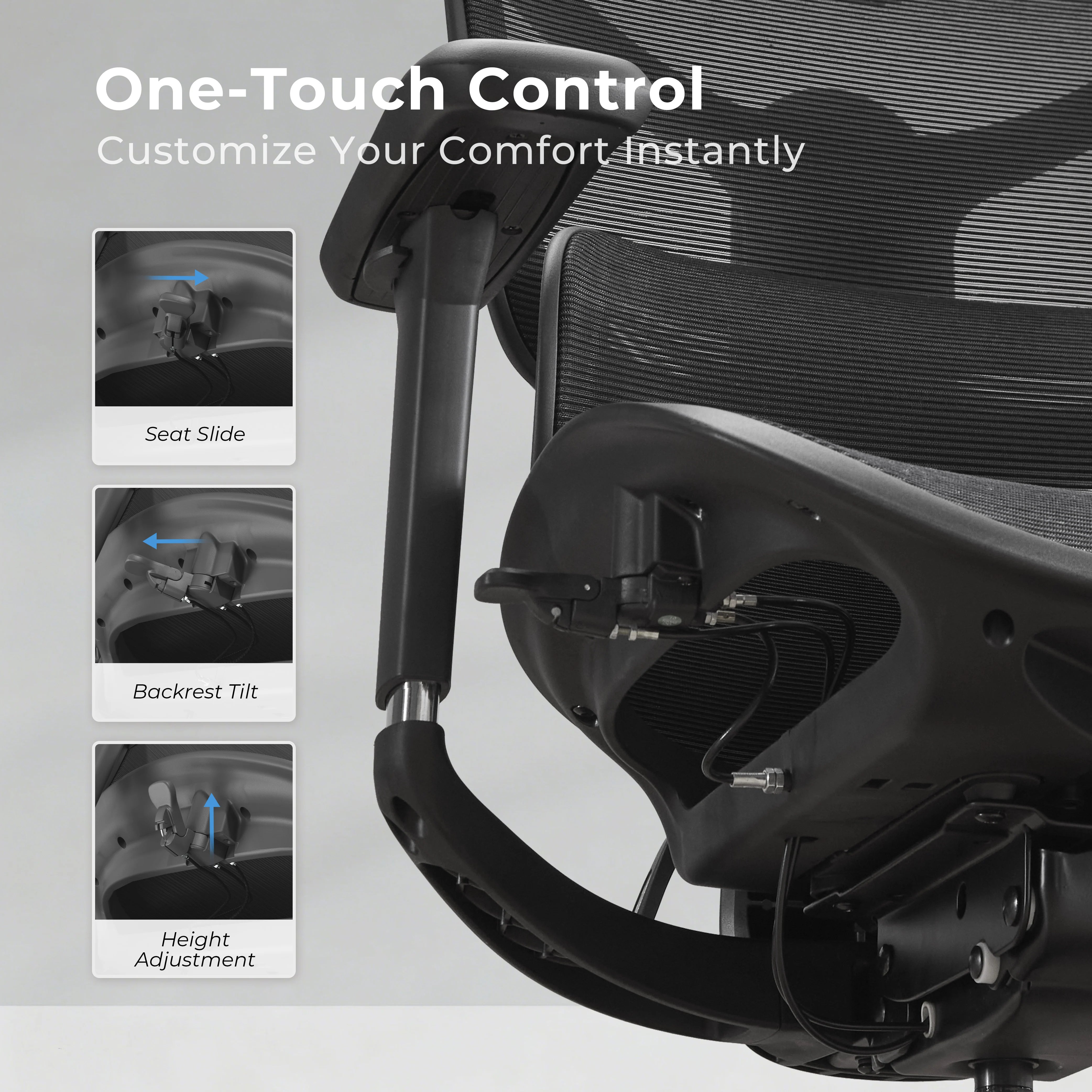 S9 Standard Ergonomic Office Chair with One-Touch Adjustment