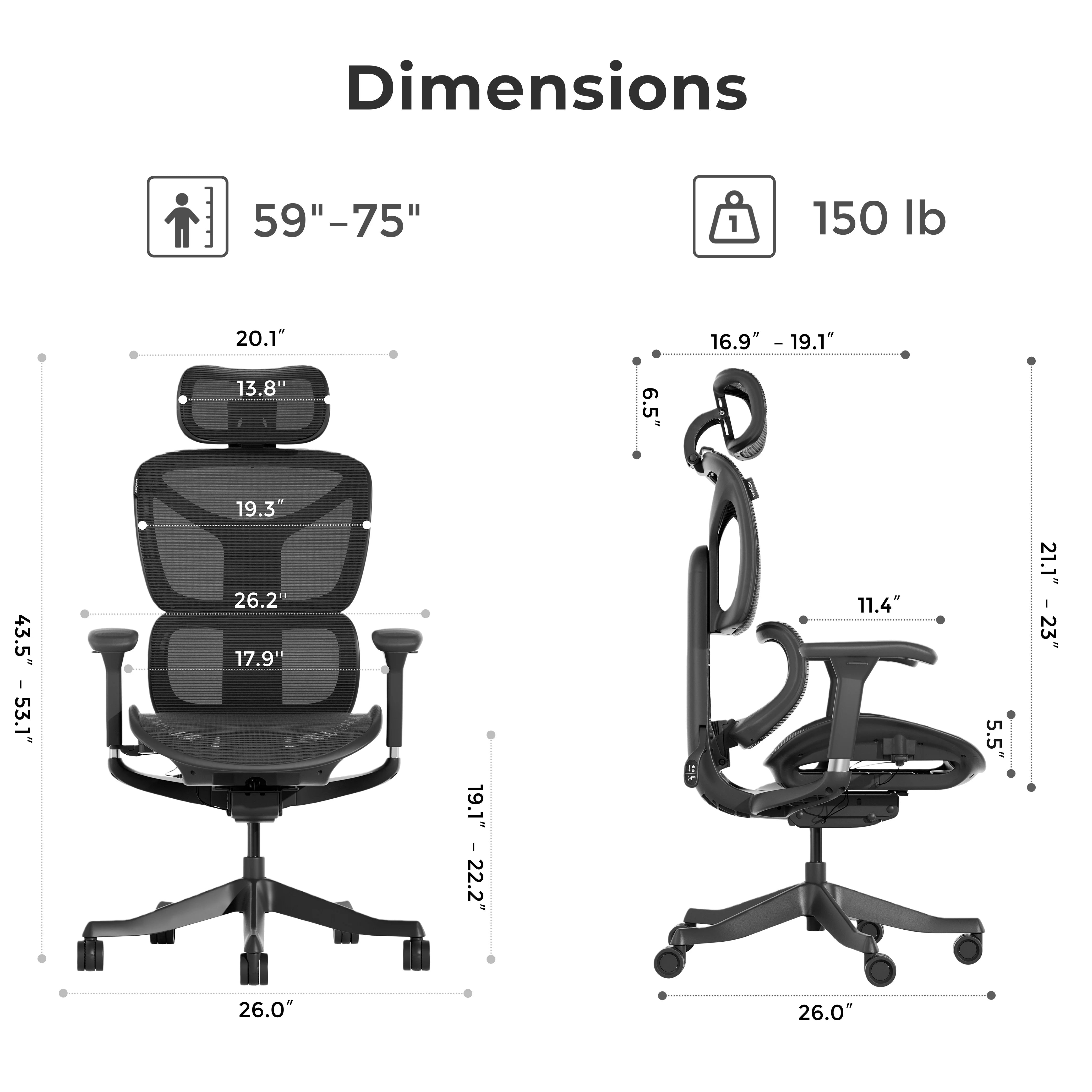 S9 Standard Ergonomic Office Chair with One-Touch Adjustment