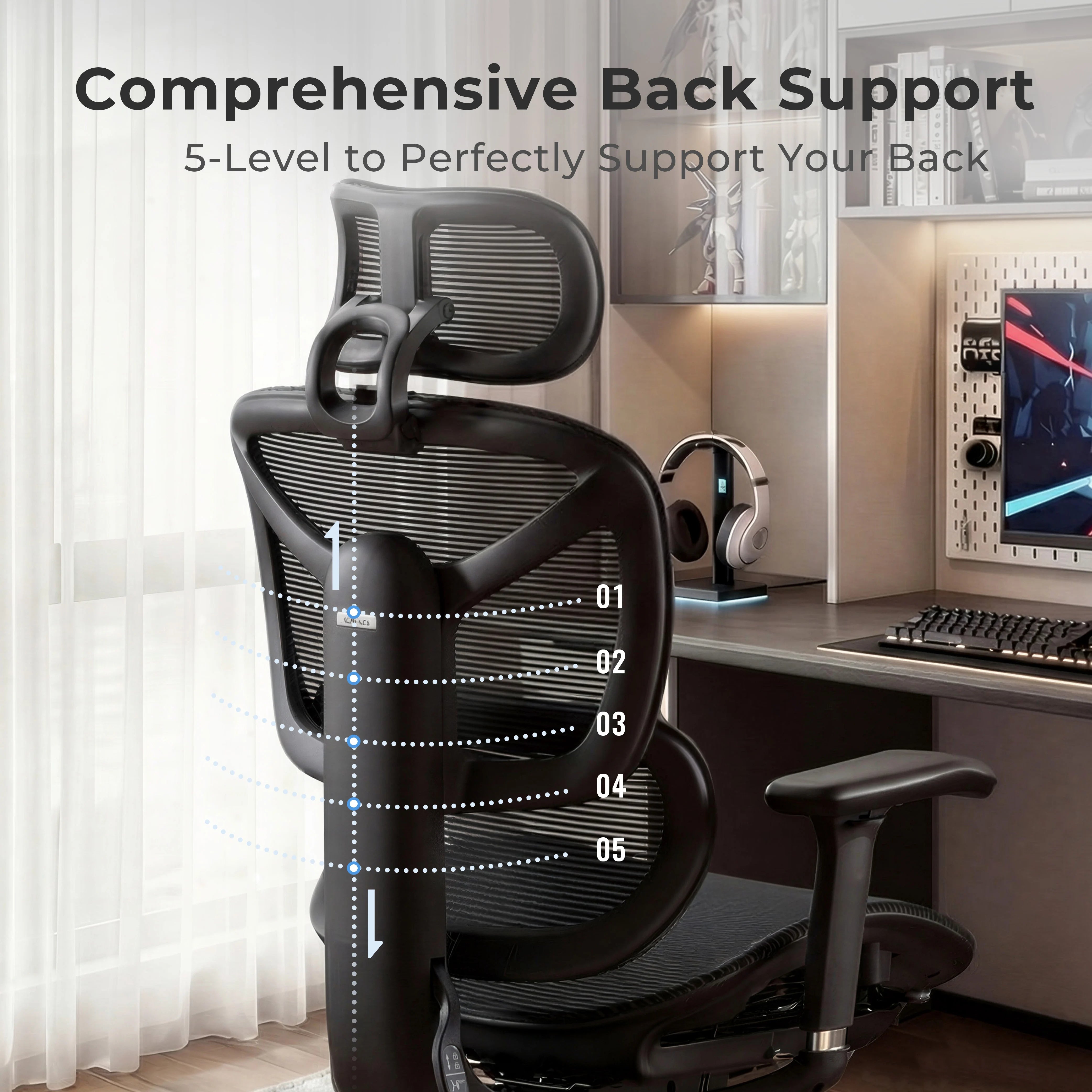 S9 Standard Ergonomic Office Chair with One-Touch Adjustment
