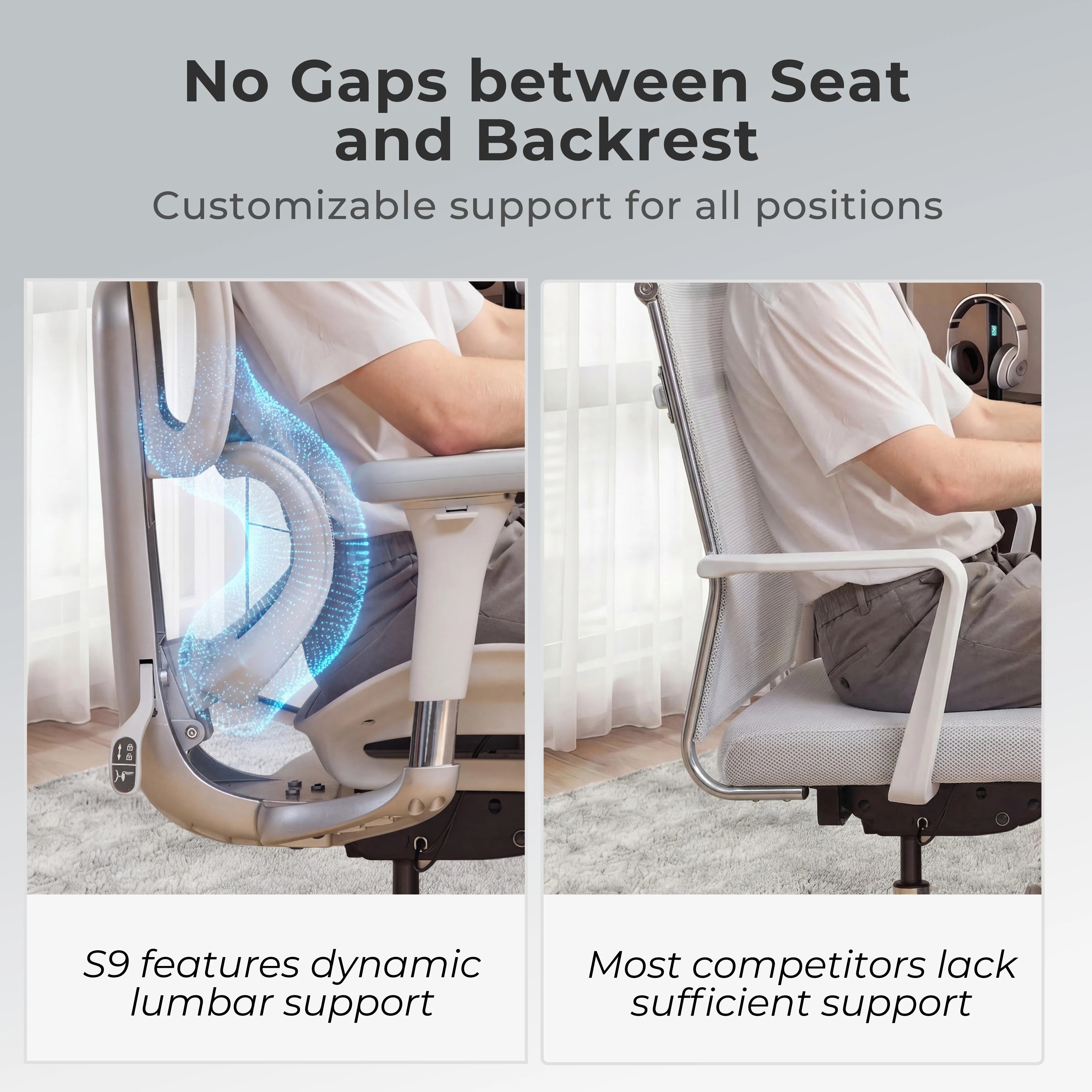 S9 Standard Ergonomic Office Chair with One-Touch Adjustment