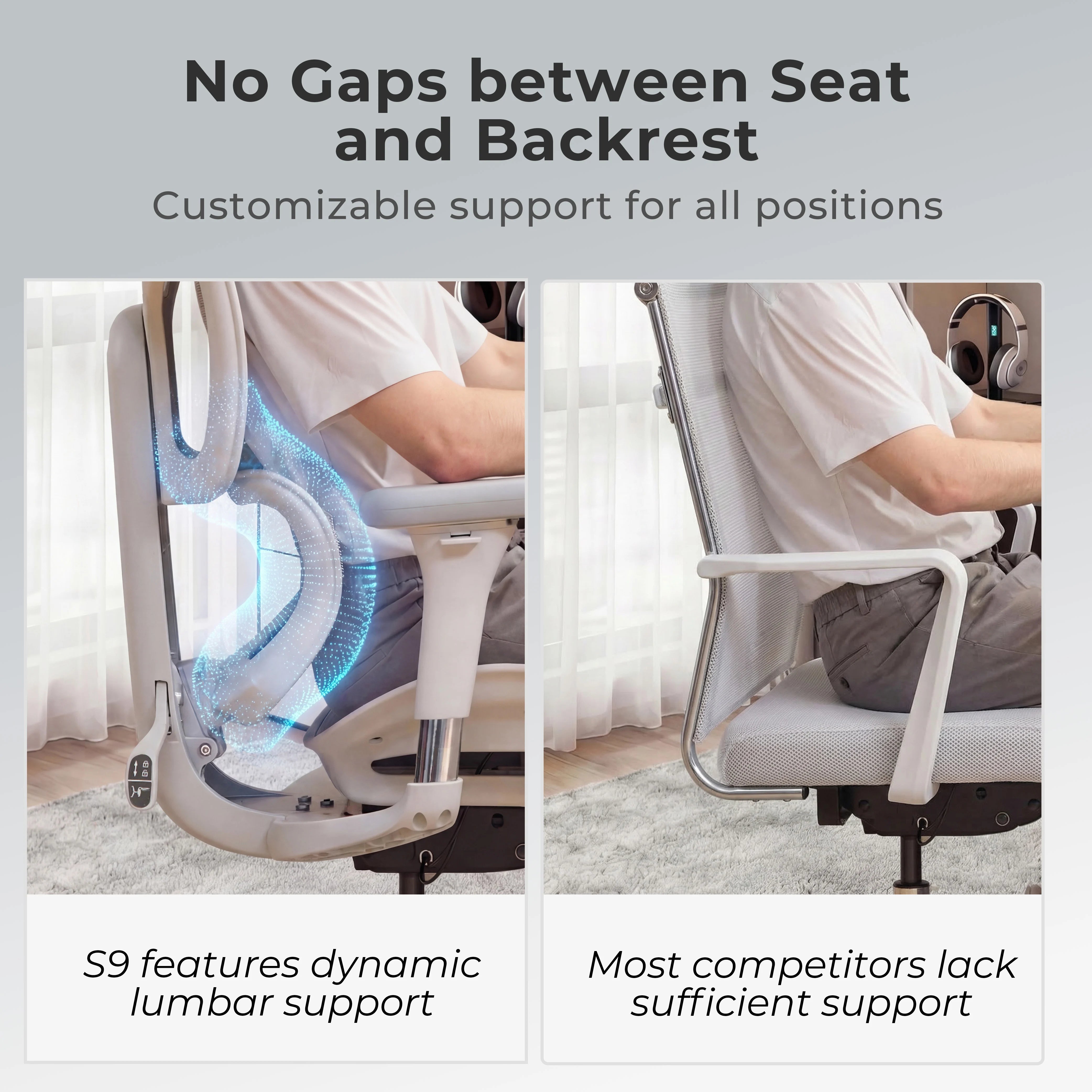 S9 Standard Ergonomic Office Chair with One-Touch Adjustment