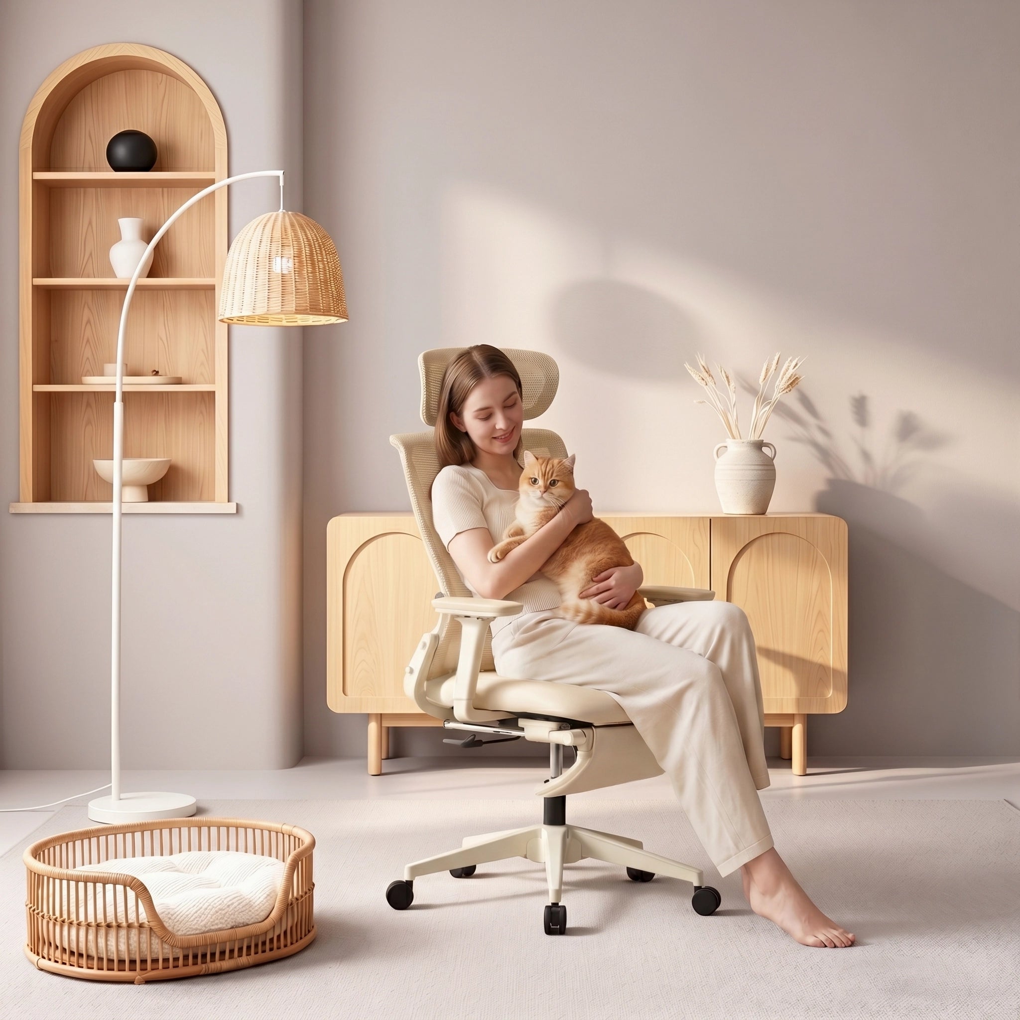 S4 Ergonomic Desk Chair with Foldable Backrest