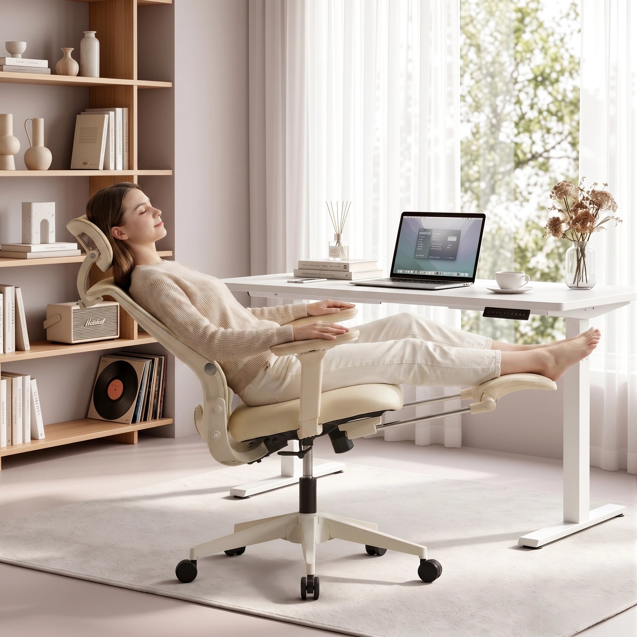 S4 Ergonomic Desk Chair with Foldable Backrest