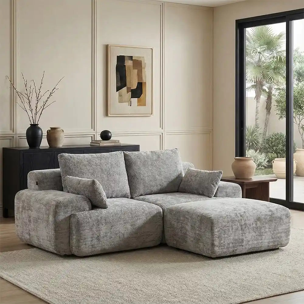 Zeus Compressed Sectional Sofa with Ottoman