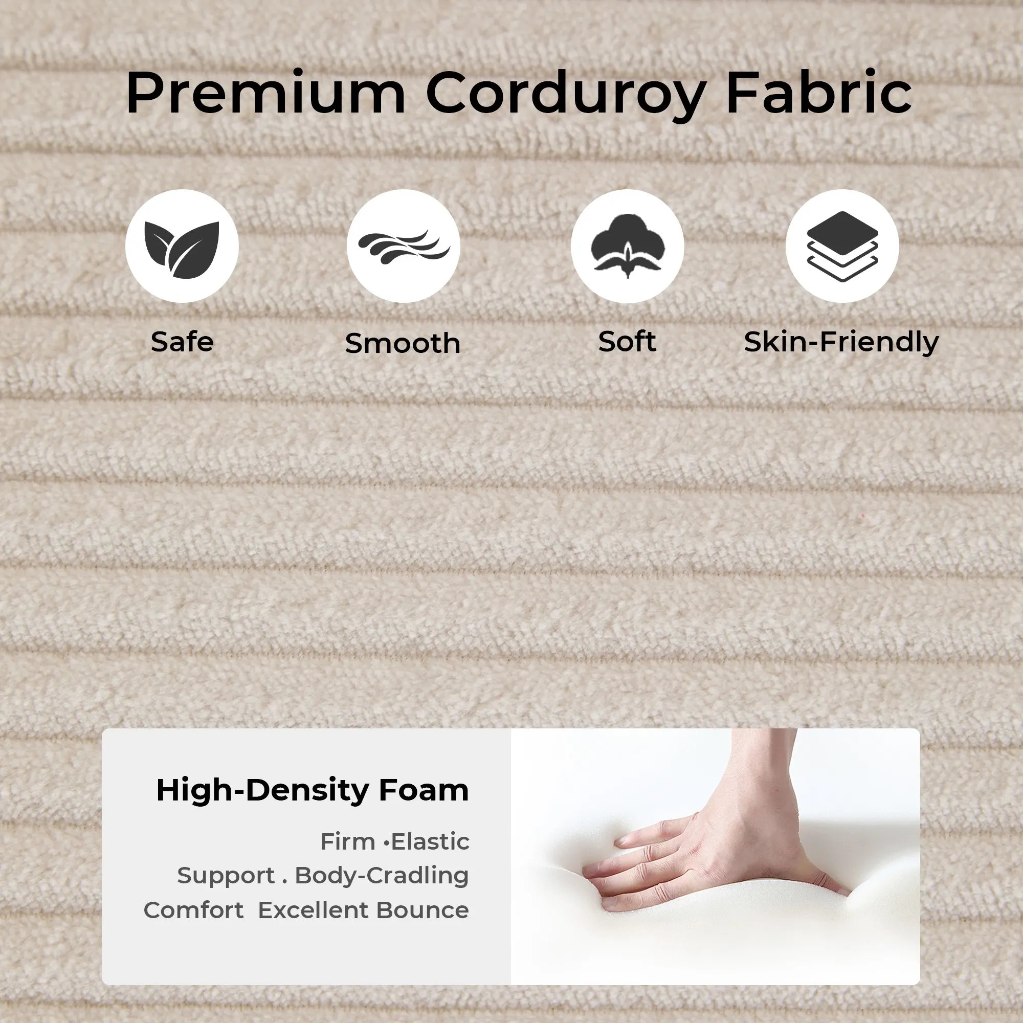 Selene Compressed Modular Sofa Bed-14.2" Seat Height