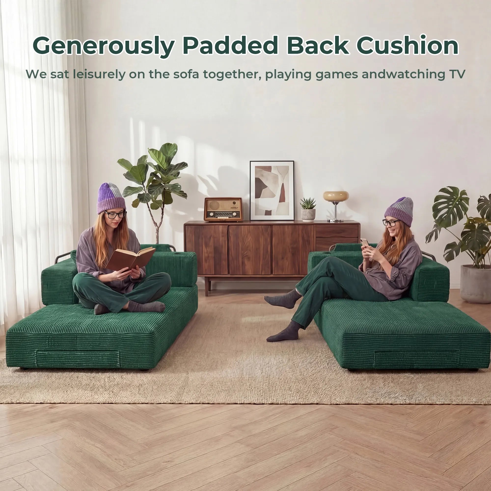 Selene Compressed Modular Sofa Bed-14.2" Seat Height