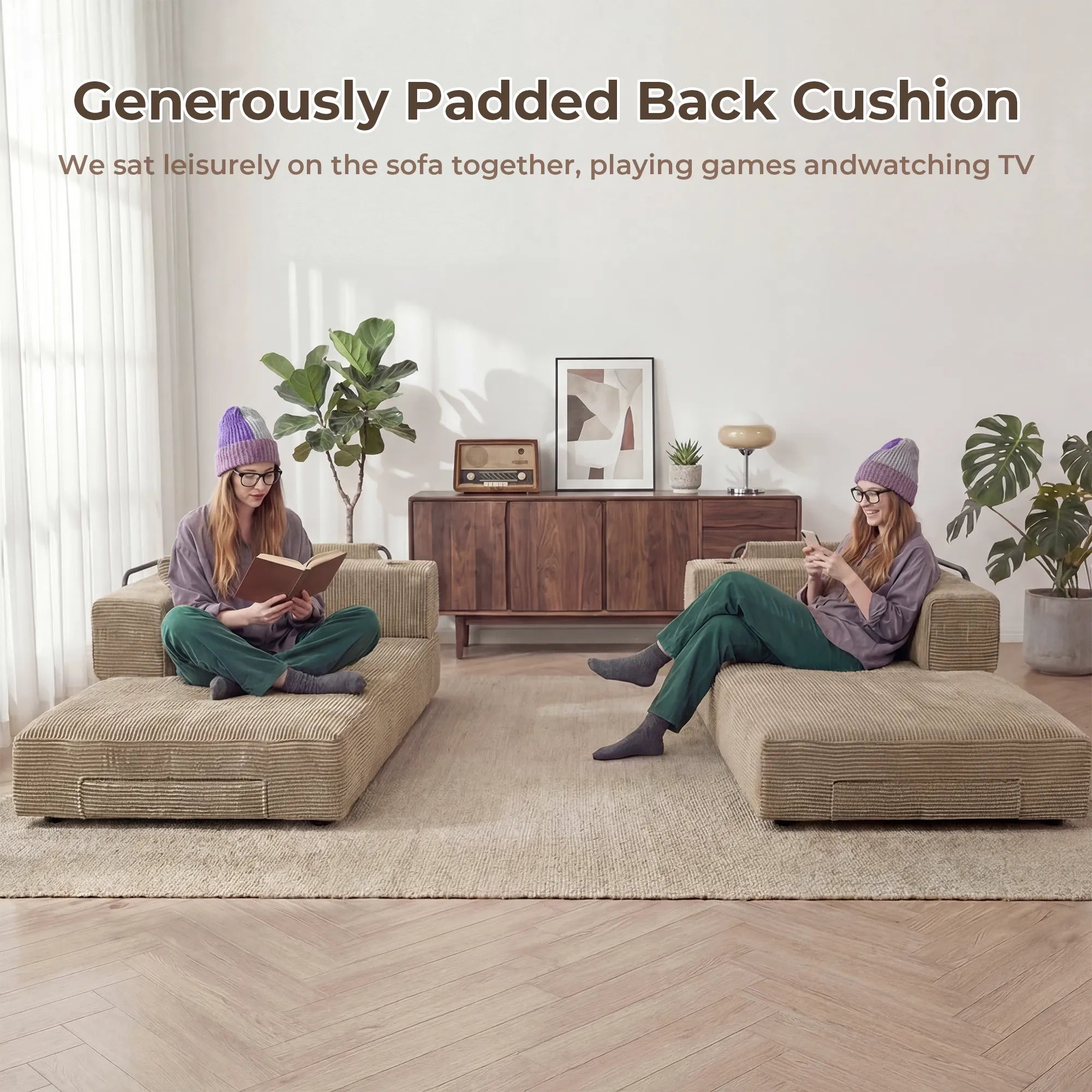 Selene Compressed Modular Sofa Bed-14.2" Seat Height