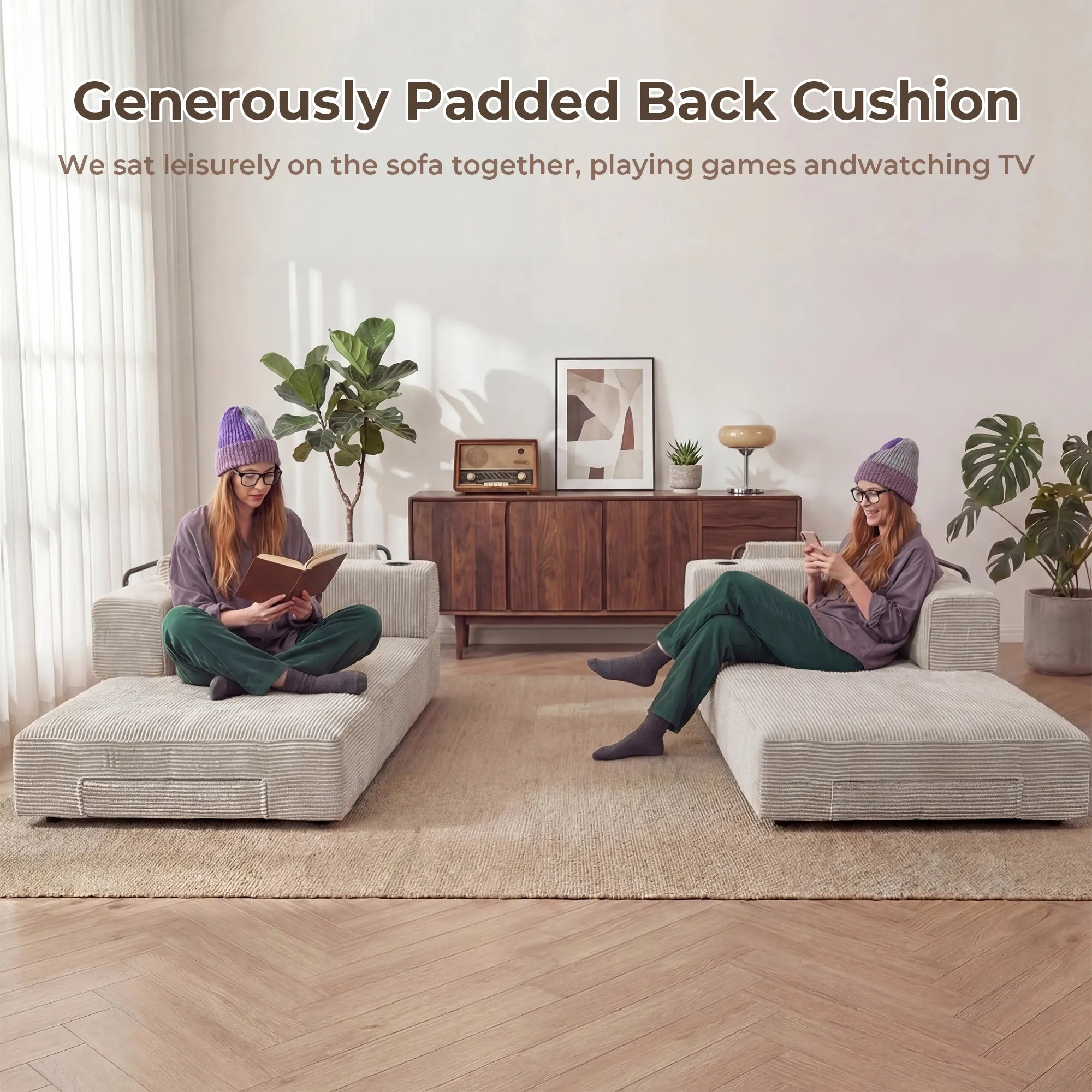 Selene Compressed Modular Sofa Bed-14.2" Seat Height