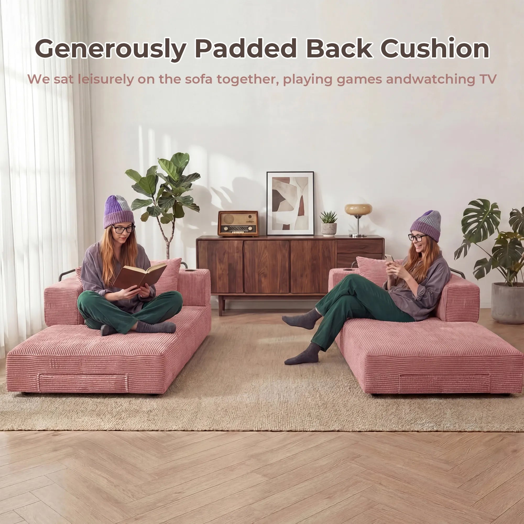 Selene Compressed Modular Sofa Bed-14.2" Seat Height