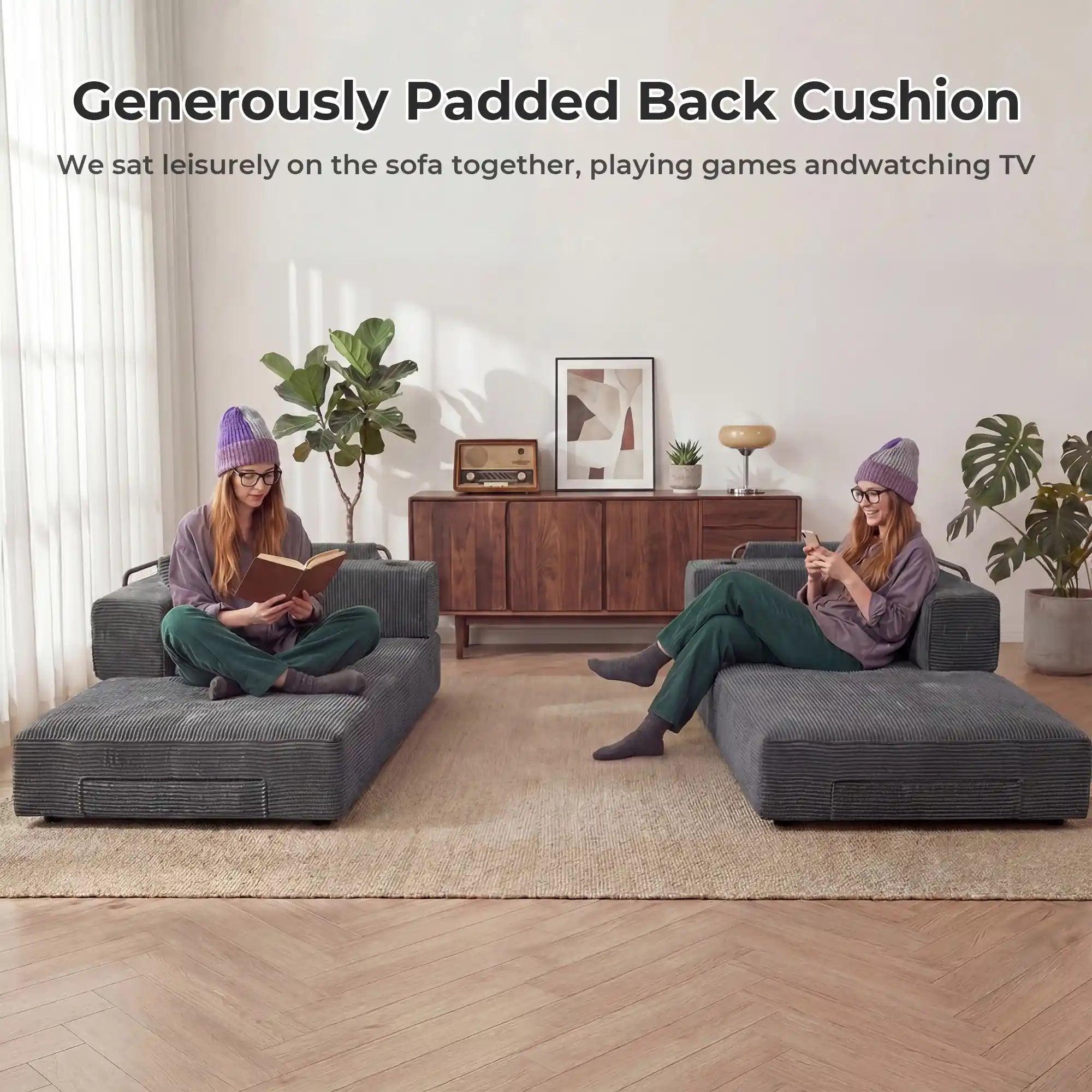 Selene Compressed Modular Sofa Bed-14.2" Seat Height