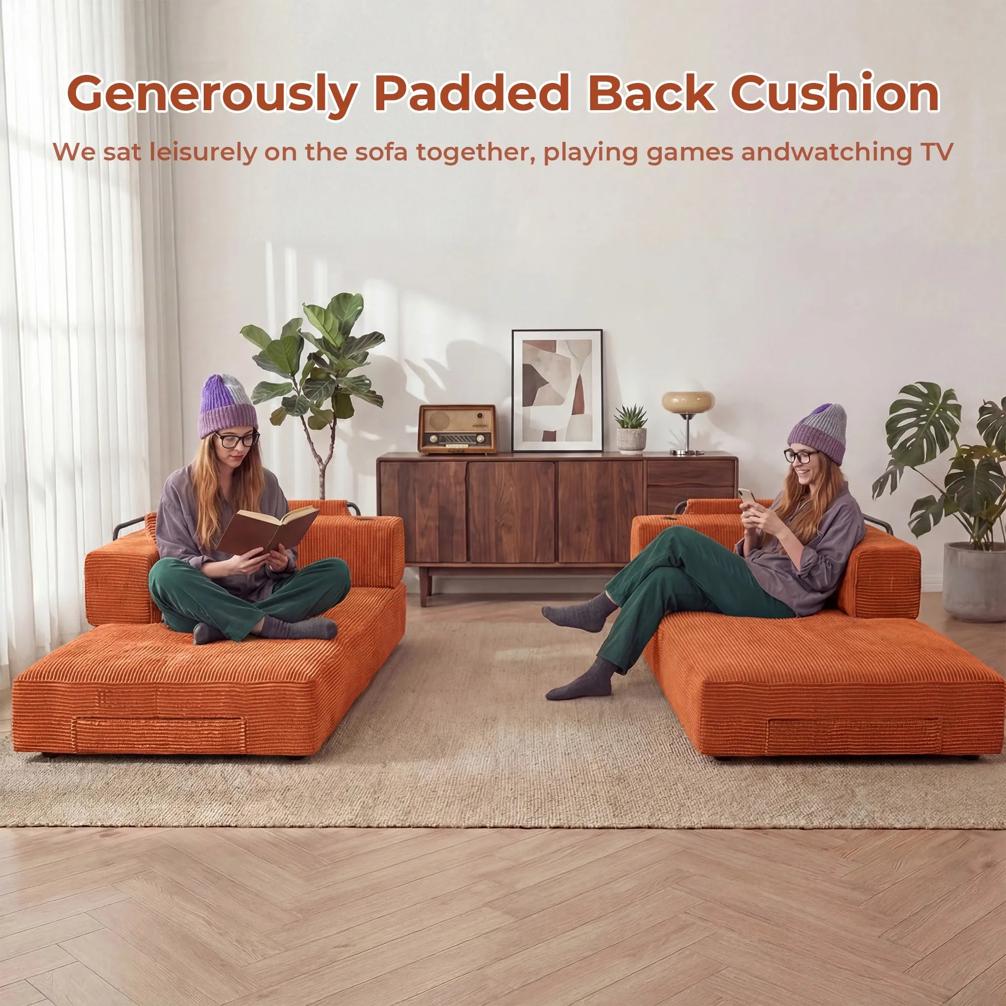 Selene Compressed Modular Sofa Bed-14.2" Seat Height