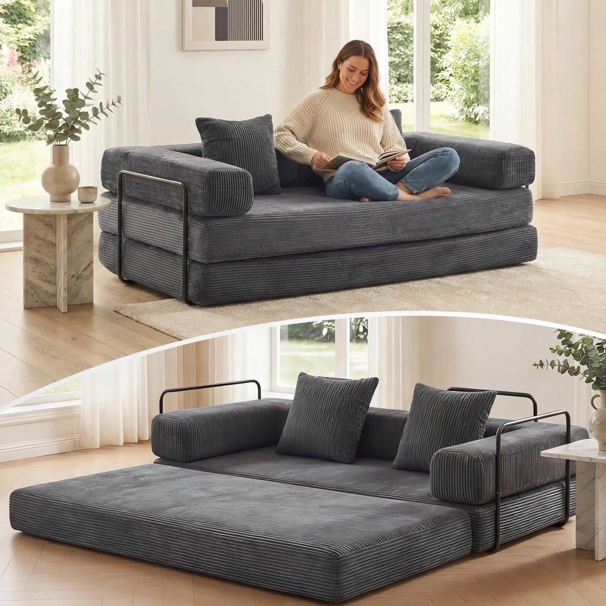 Selene Compressed Modular Sofa Bed-14.2" Seat Height