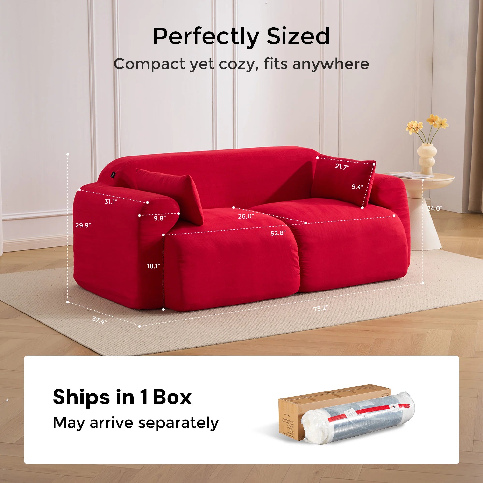 Thalia High-Saturation Compressed Loveseat Sofa