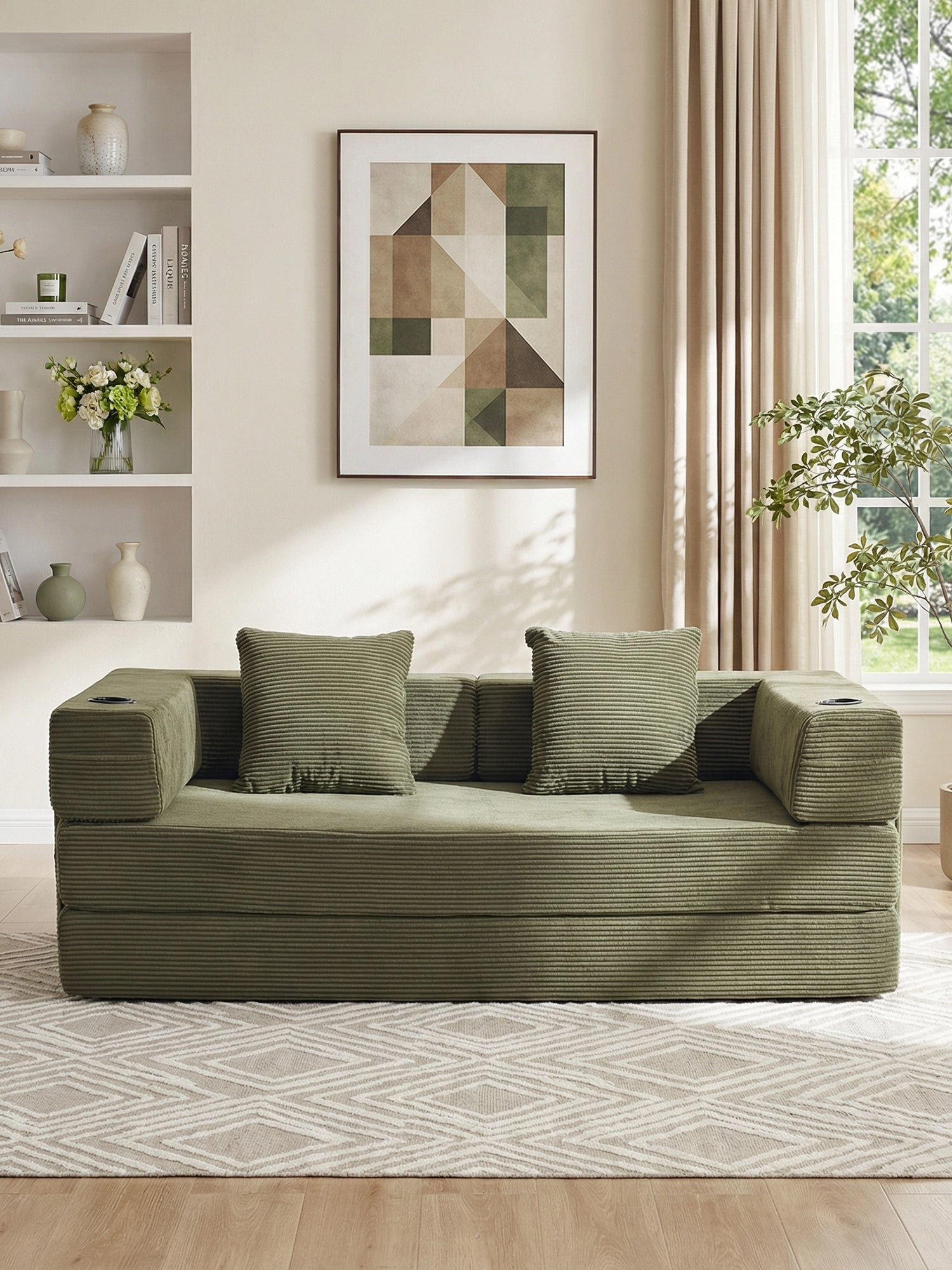 Selene Compressed Modular Sofa Bed-14.2" Seat Height
