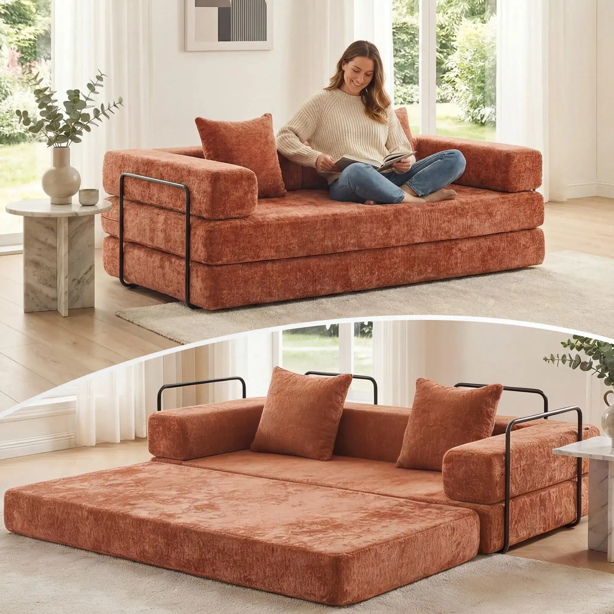 Selene Compressed Modular Sofa Bed-14.2" Seat Height