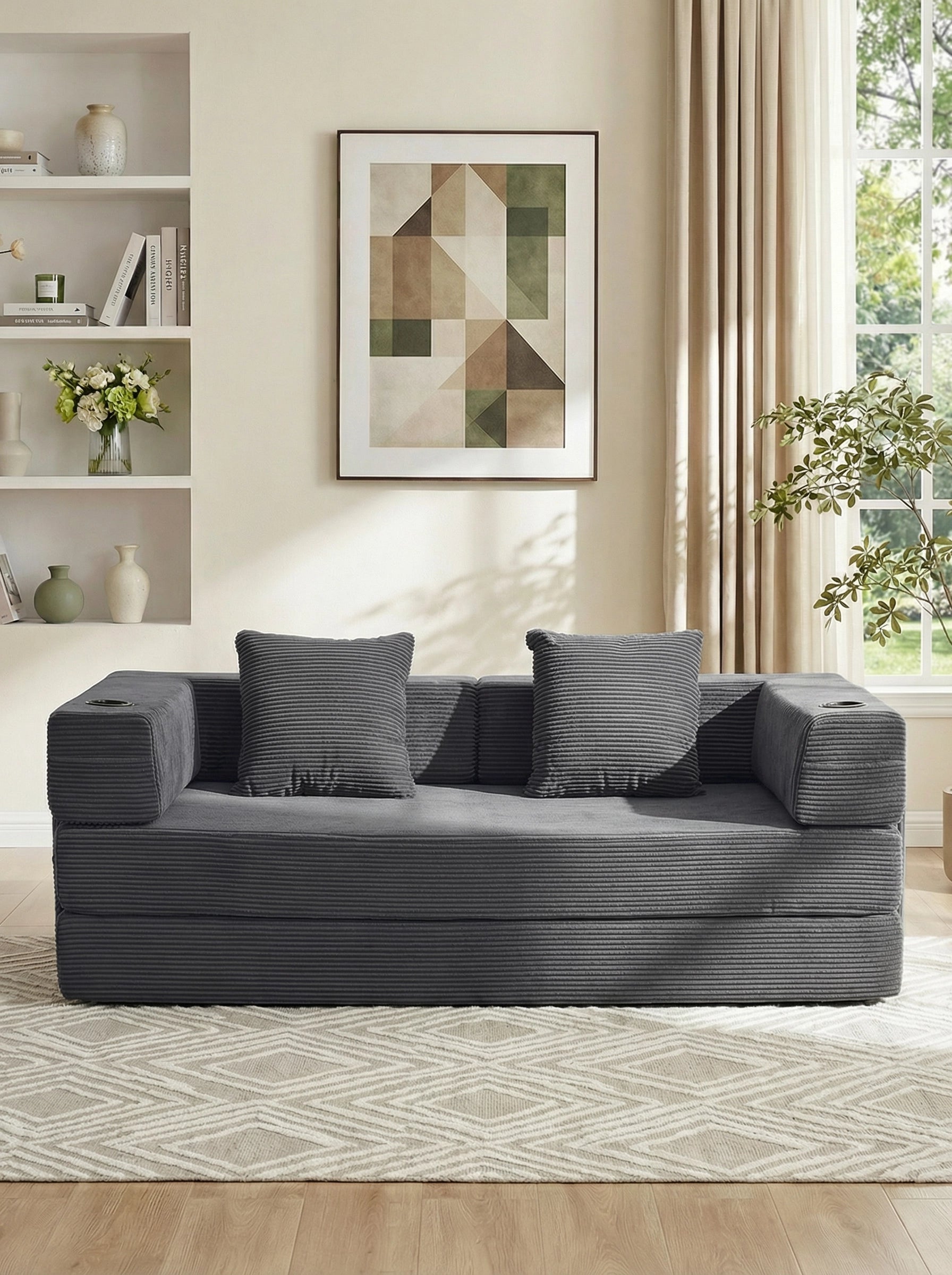 Selene Compressed Modular Sofa Bed-14.2" Seat Height